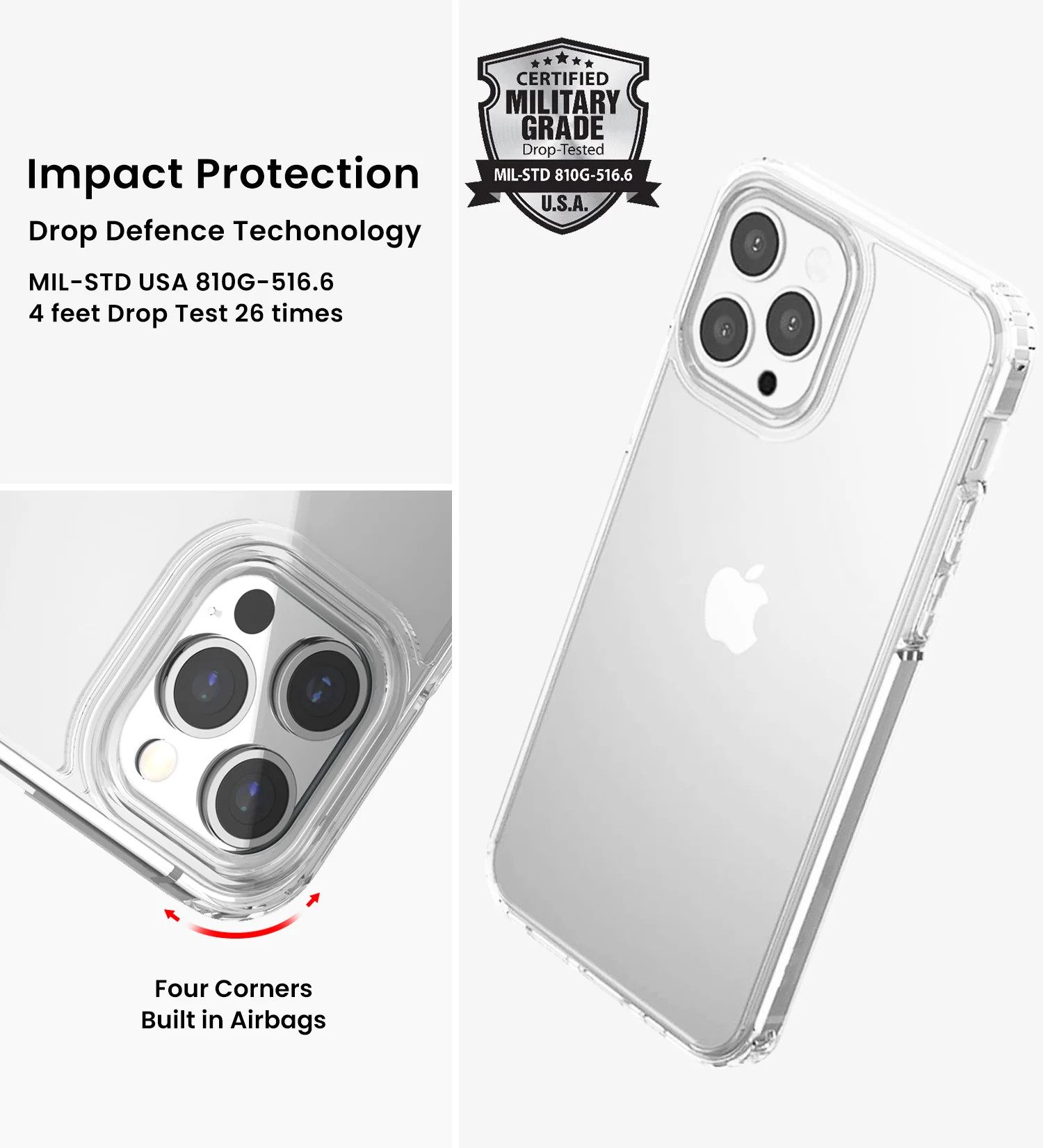 Apple iPhone 14 Pro (6.1 inch) Back Cover | Ice Crystal Series, Crystal Clear - Image 3
