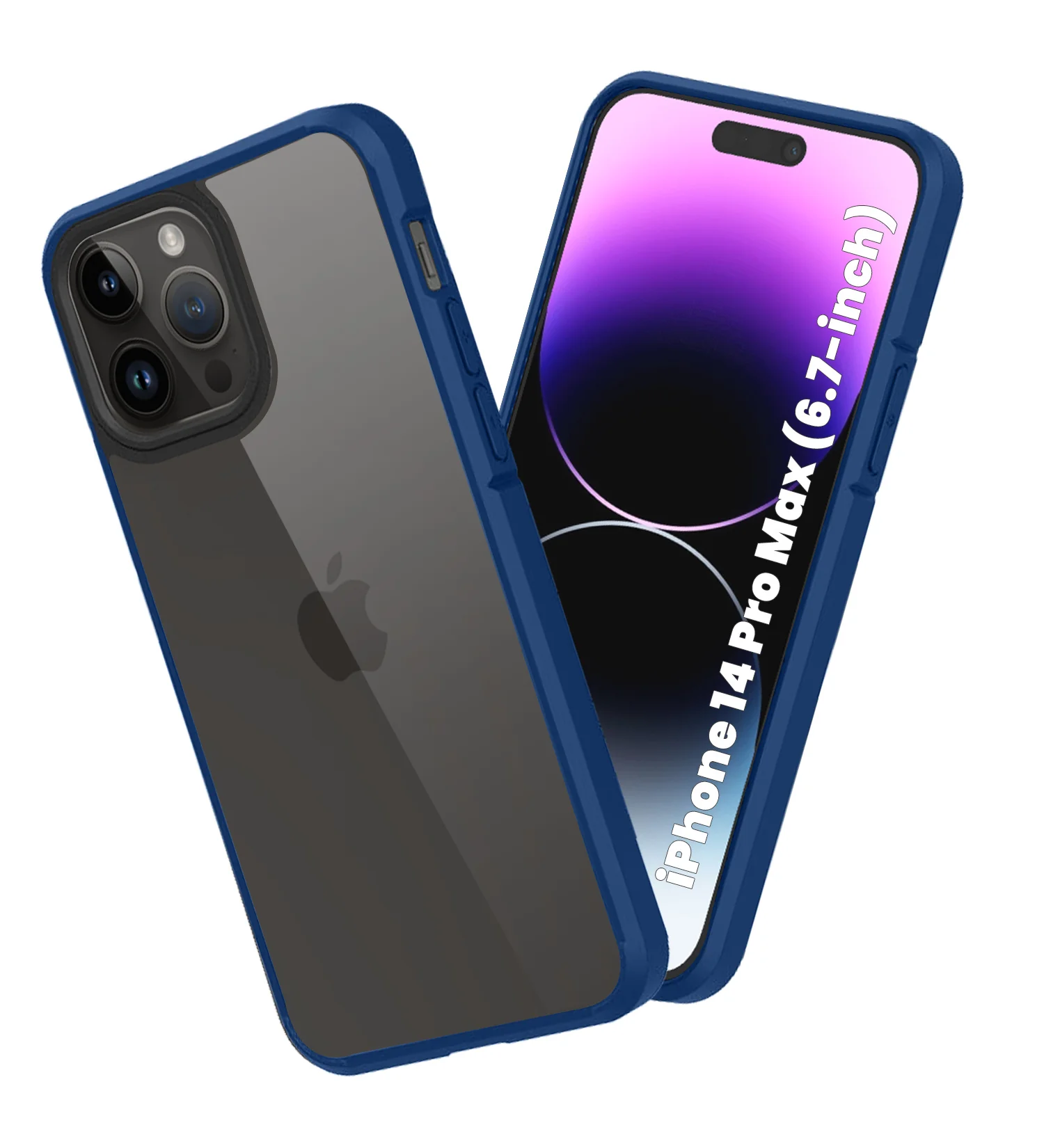 Apple iPhone 14 Pro Max (6.7 inch) Back Cover | Ice Crystal Series [Anti Yellow], Deep Blue