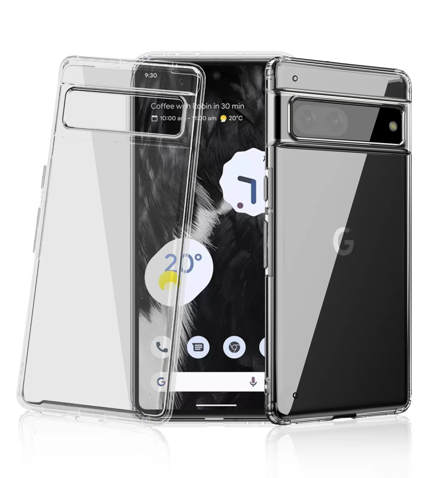 Google Pixel 7 5G (6.3 inch) Back Cover | Ice Crystal Series [Anti Yellow], Black Clear