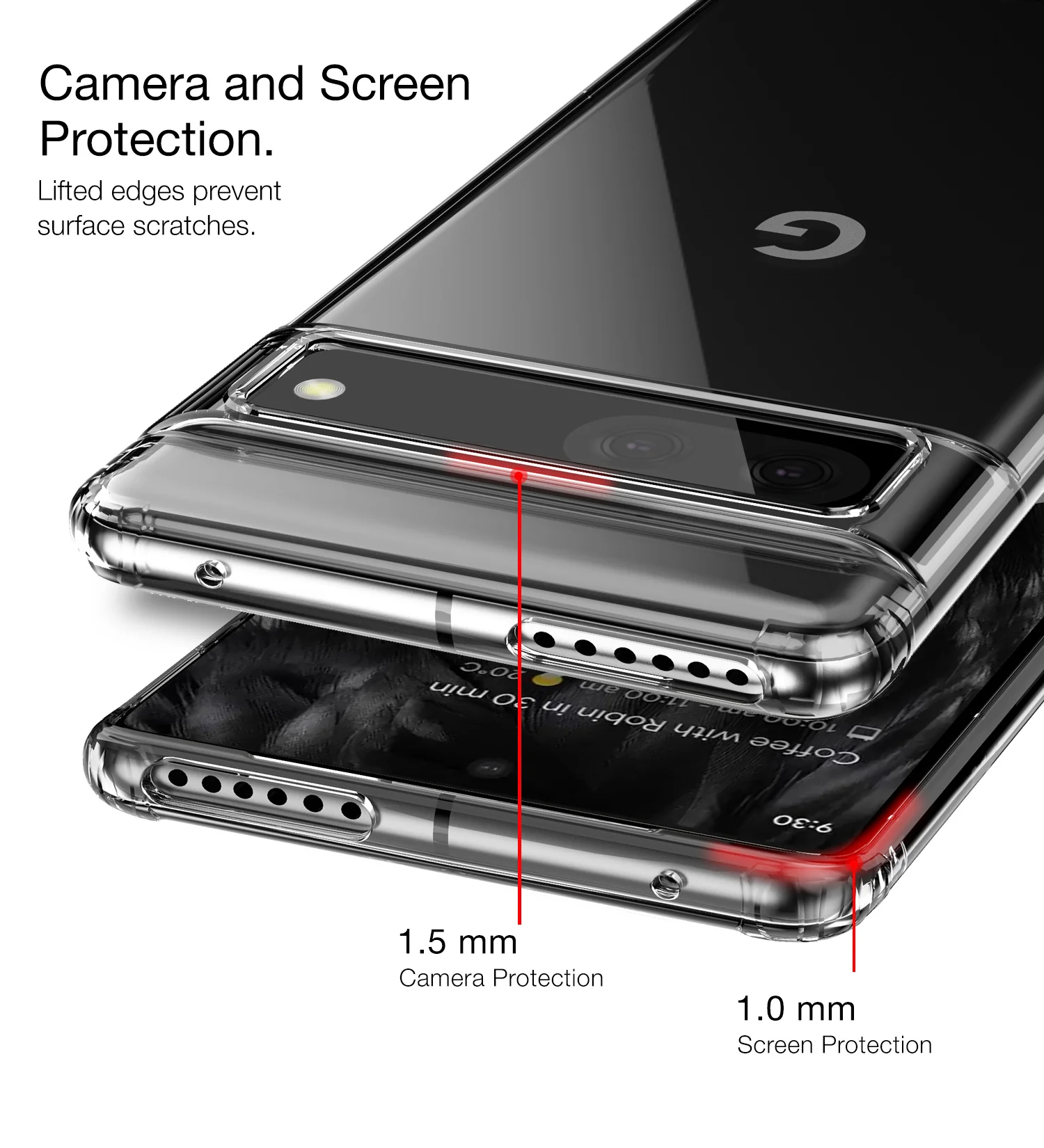 Google Pixel 7 5G (6.3 inch) Back Cover | Ice Crystal Series [Anti Yellow], Black Clear - Image 4
