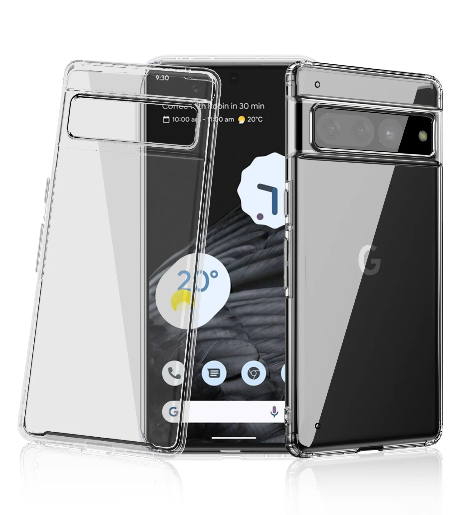 Google Pixel 7 Pro 5G (6.7 inch) Back Cover | Ice Crystal Series [Anti Yellow], Black Clear