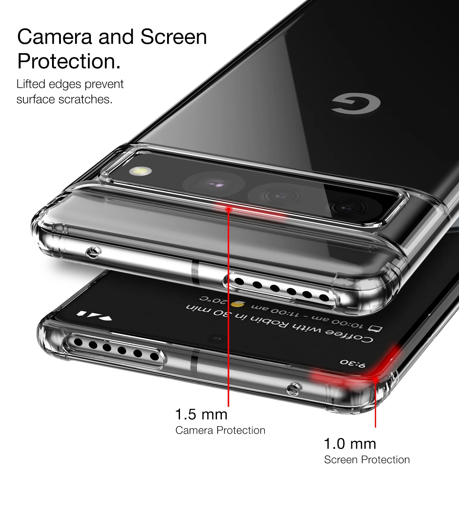 Google Pixel 7 Pro 5G (6.7 inch) Back Cover | Ice Crystal Series [Anti Yellow], Black Clear - Image 4