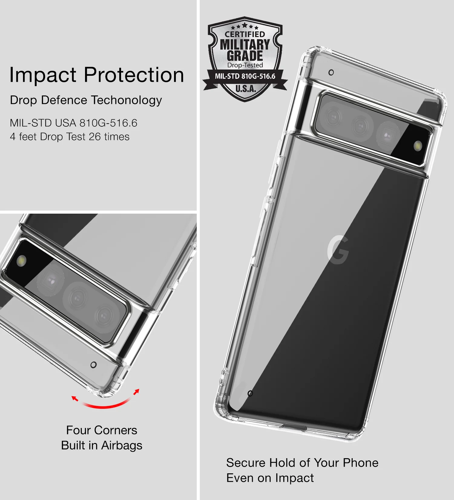 Google Pixel 7 Pro 5G (6.7 inch) Back Cover | Ice Crystal Series, Crystal Clear - Image 3