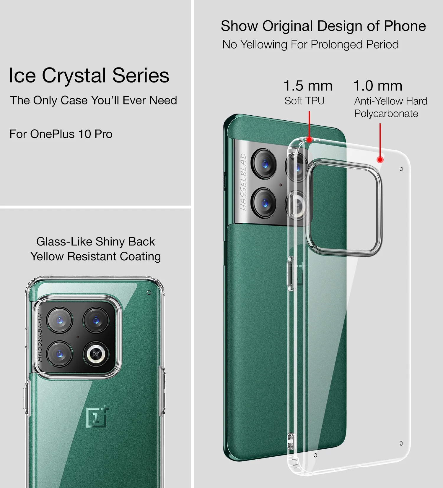 OnePlus 10 Pro 5G (6.7 inch) Back Cover | Ice Crystal Series, Crystal Clear - Image 2