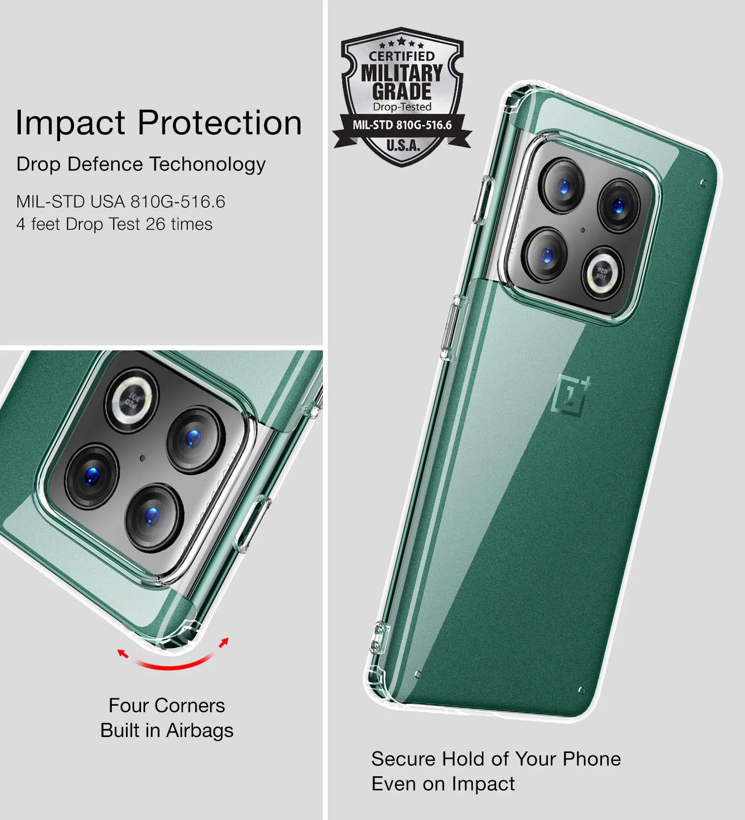 OnePlus 10 Pro 5G (6.7 inch) Back Cover | Ice Crystal Series, Crystal Clear - Image 3