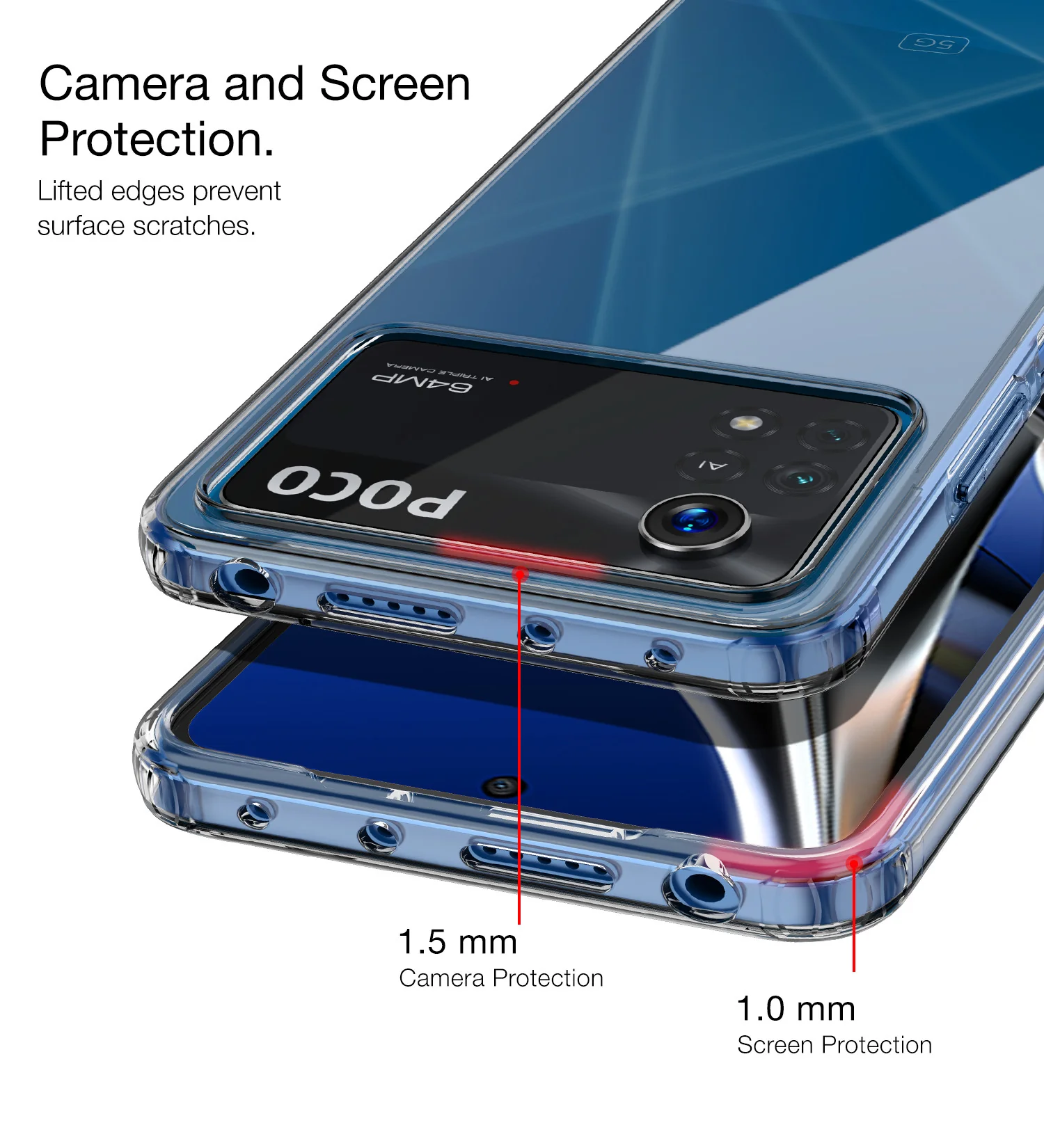 POCO X4 Pro 5G (6.67 inch) Back Cover | Ice Crystal Series [Anti Yellow], Black Clear - Image 3