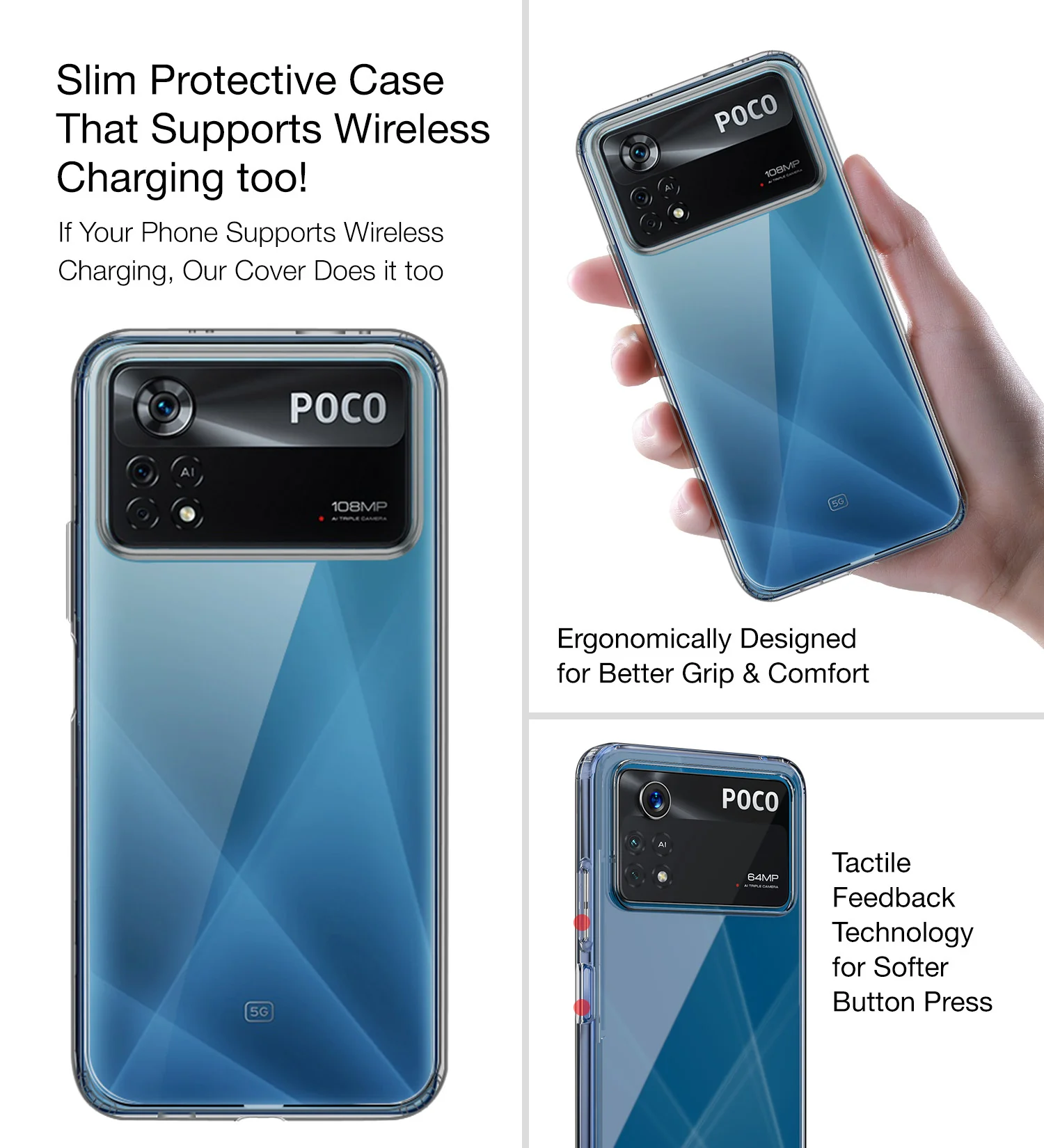 POCO X4 Pro 5G (6.67 inch) Back Cover | Ice Crystal Series [Anti Yellow], Black Clear - Image 4