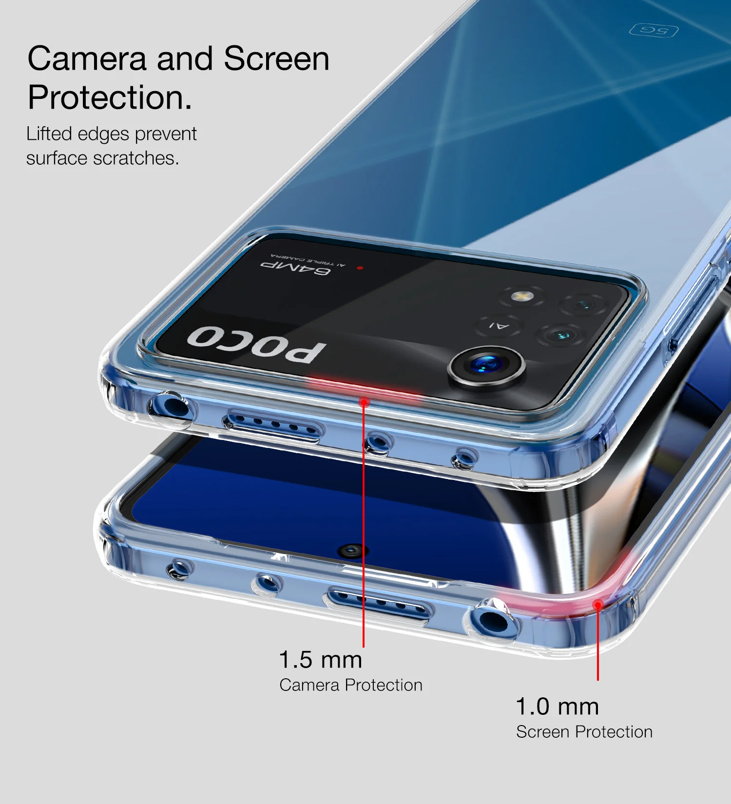 POCO X4 Pro 5G (6.67 inch) Back Cover | Ice Crystal Series, Crystal Clear - Image 4