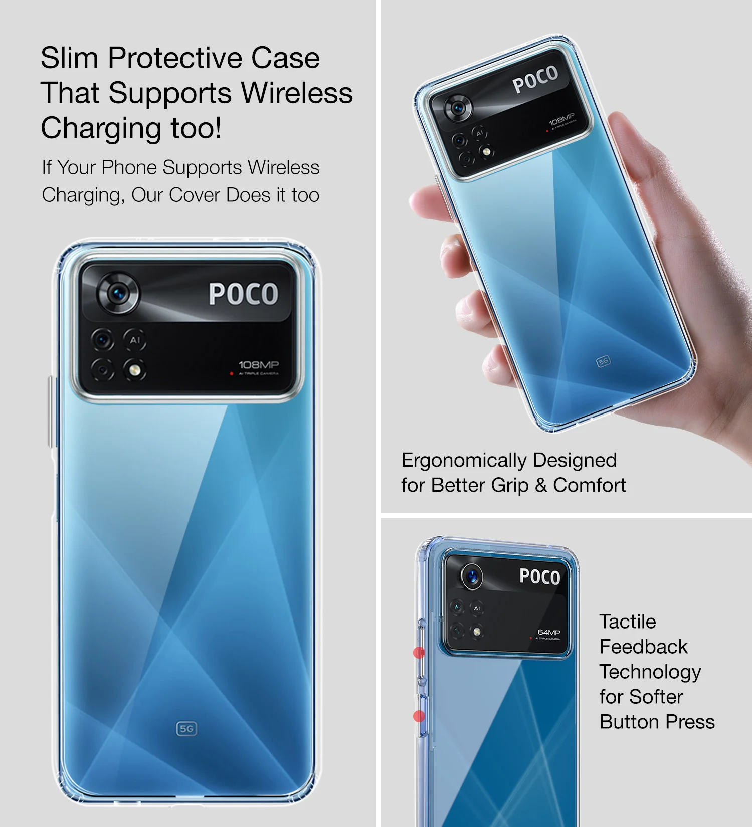 POCO X4 Pro 5G (6.67 inch) Back Cover | Ice Crystal Series, Crystal Clear - Image 5