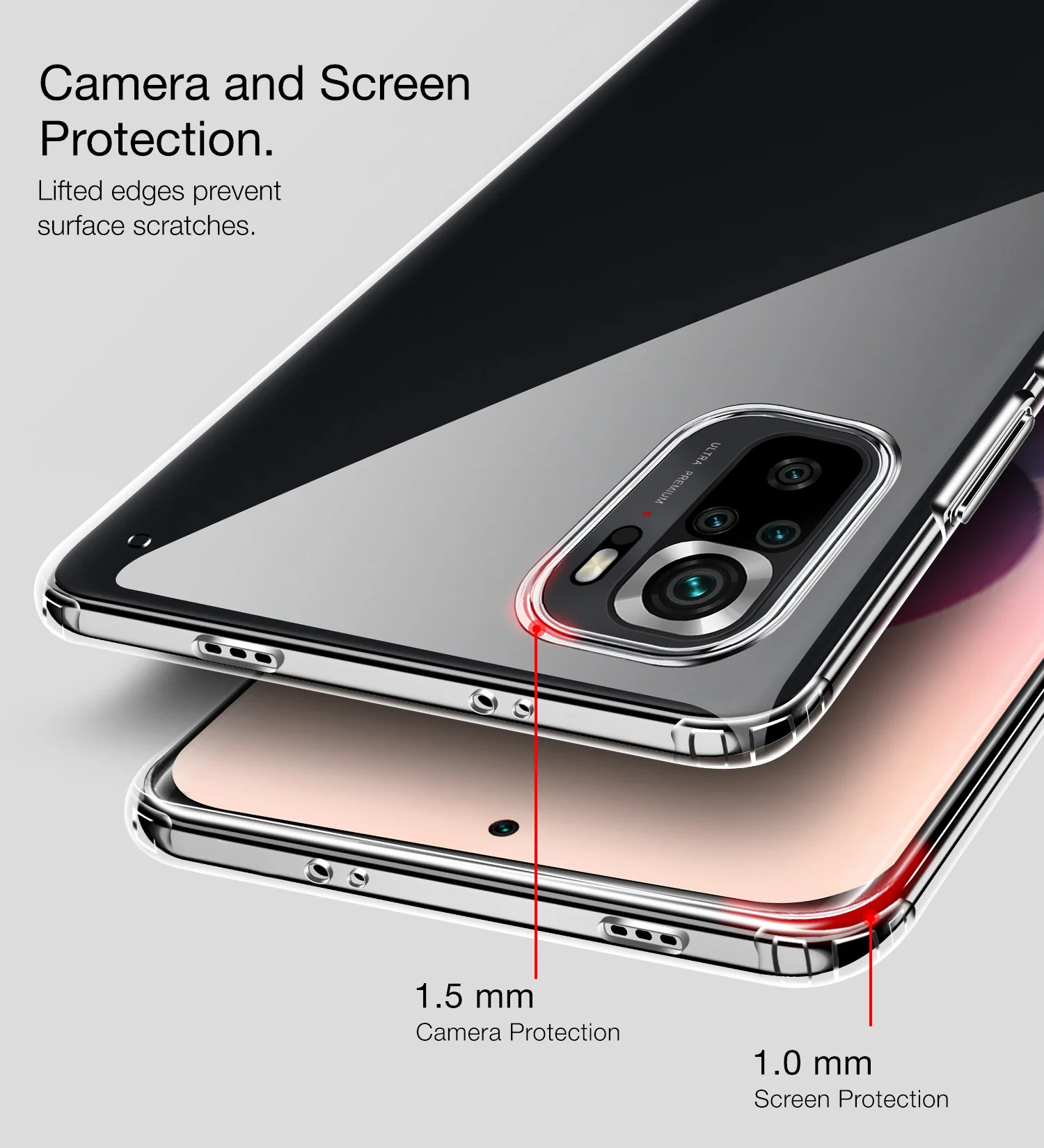 REDMI Note 11 SE, Xiaomi Redmi Note 10, Xiaomi Redmi Note 10S (6.43 inch) Back Cover | Ice Crystal Series, Crystal Clear - Image 4