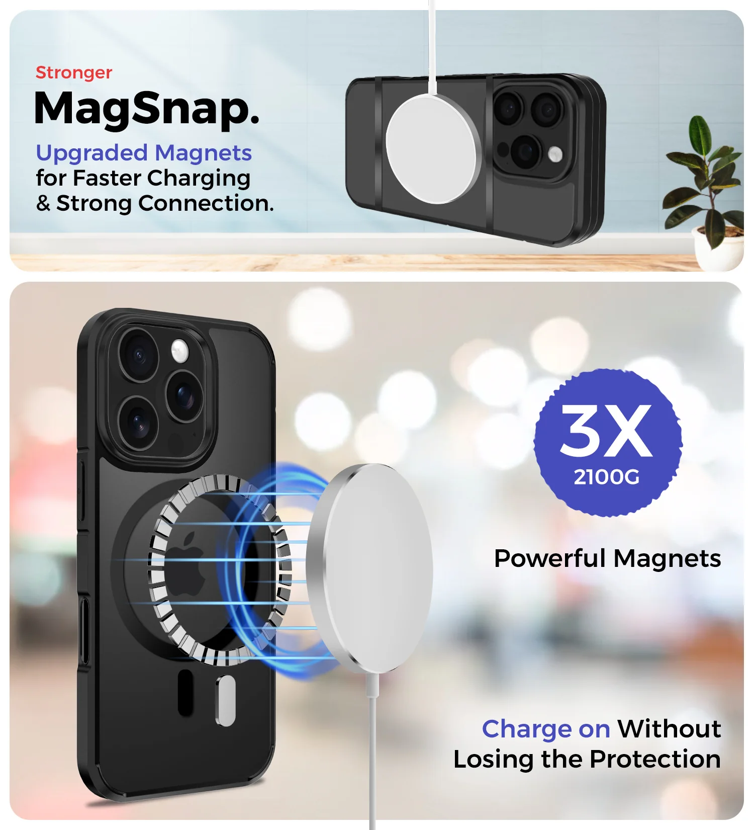 Apple iPhone 16 Pro (6.3 inch) Back Cover | Ice Crystal MagSnap Series [Anti Yellow], (Transparent Black) - Image 5