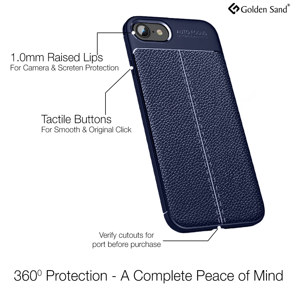 Apple iPhone SE 3, Apple iPhone 7,8, SE 2020 (4.7 inch) Back Cover | Vegan Leather Series, Blue - Image 3