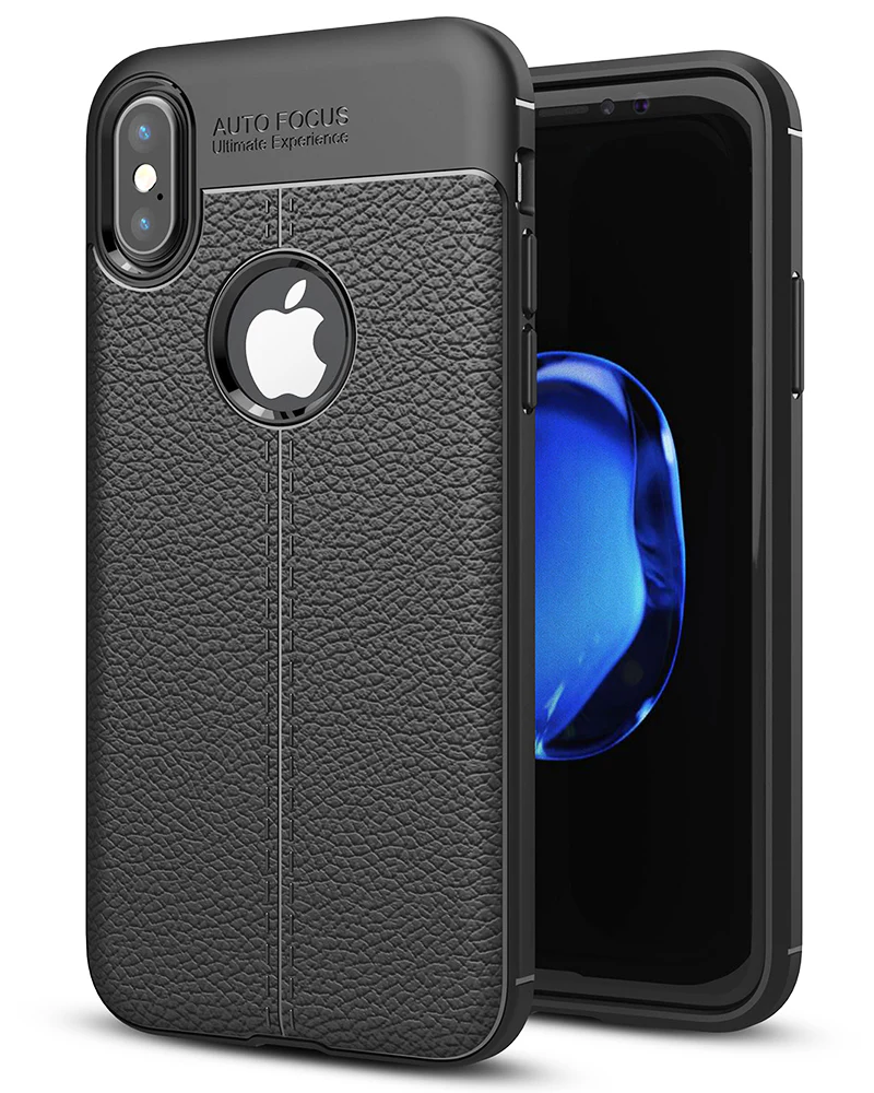 Apple iPhone X, XS (5.8 inch) Back Cover | Vegan Leather Series, Black
