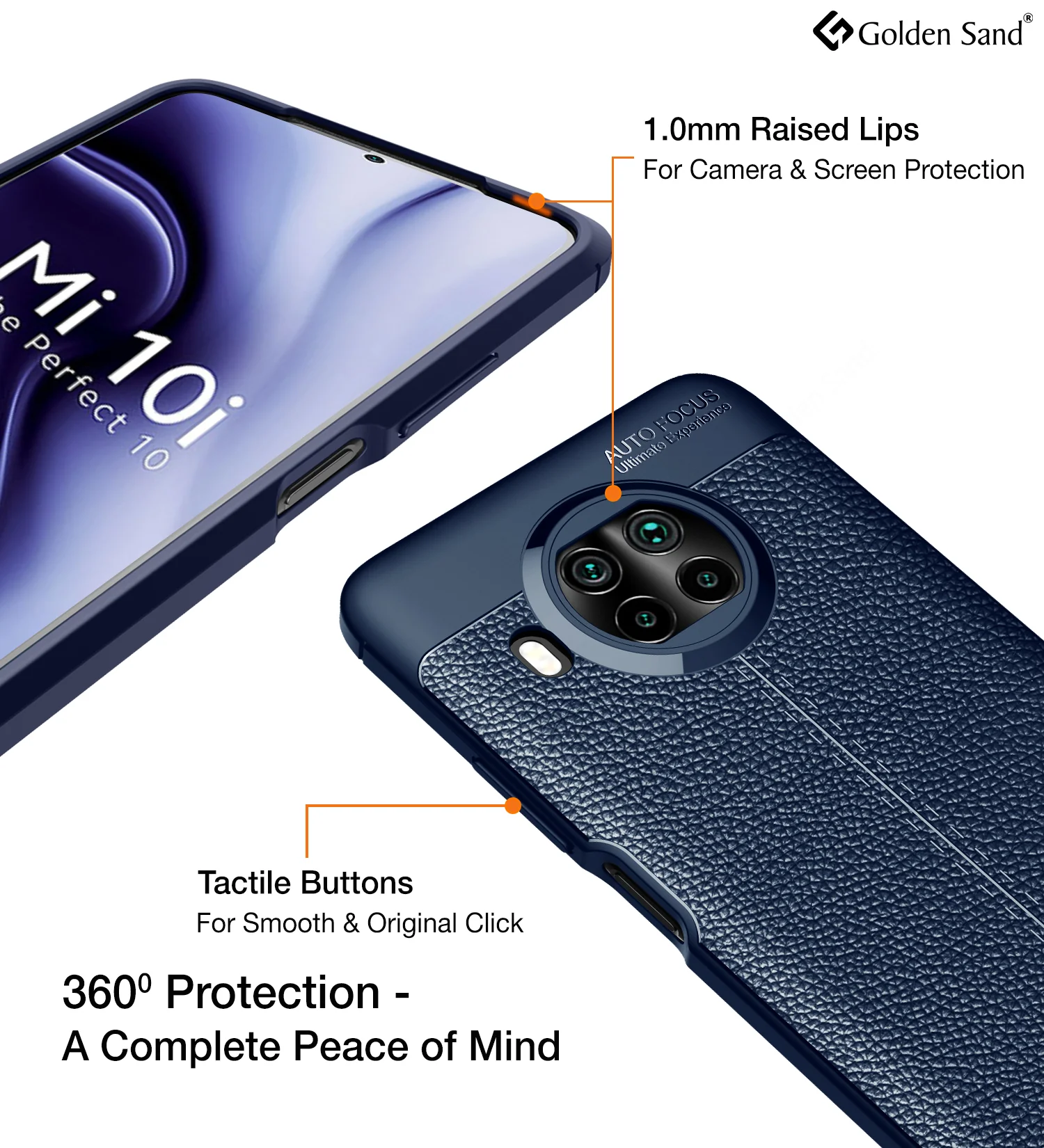 Mi 10i 5G (6.67 inch) Back Cover | Vegan Leather Series, Atlantic Blue - Image 3