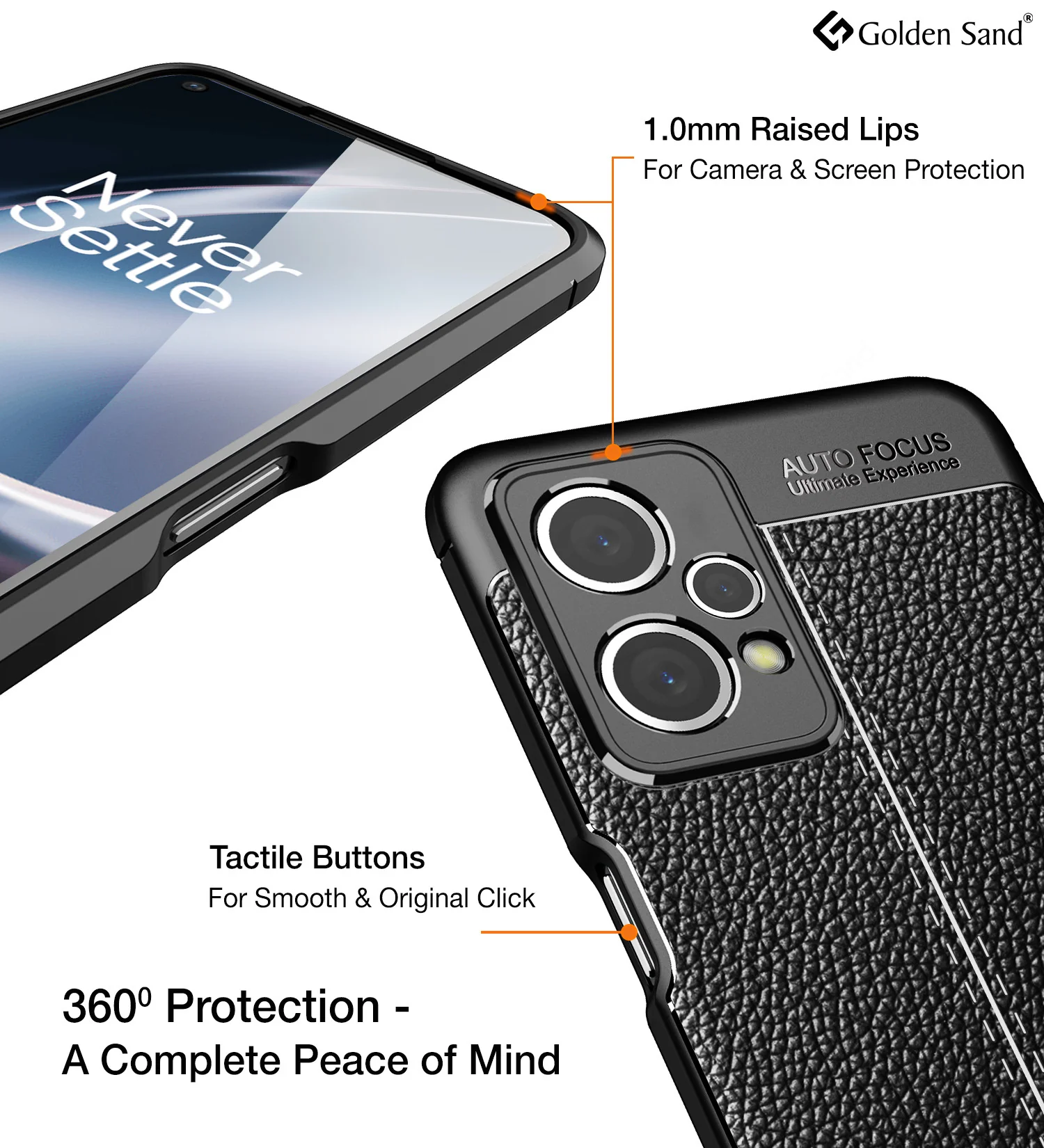 OnePlus Nord CE 2 Lite 5G (6.59 inch) Back Cover | Vegan Leather Series, Black - Image 3