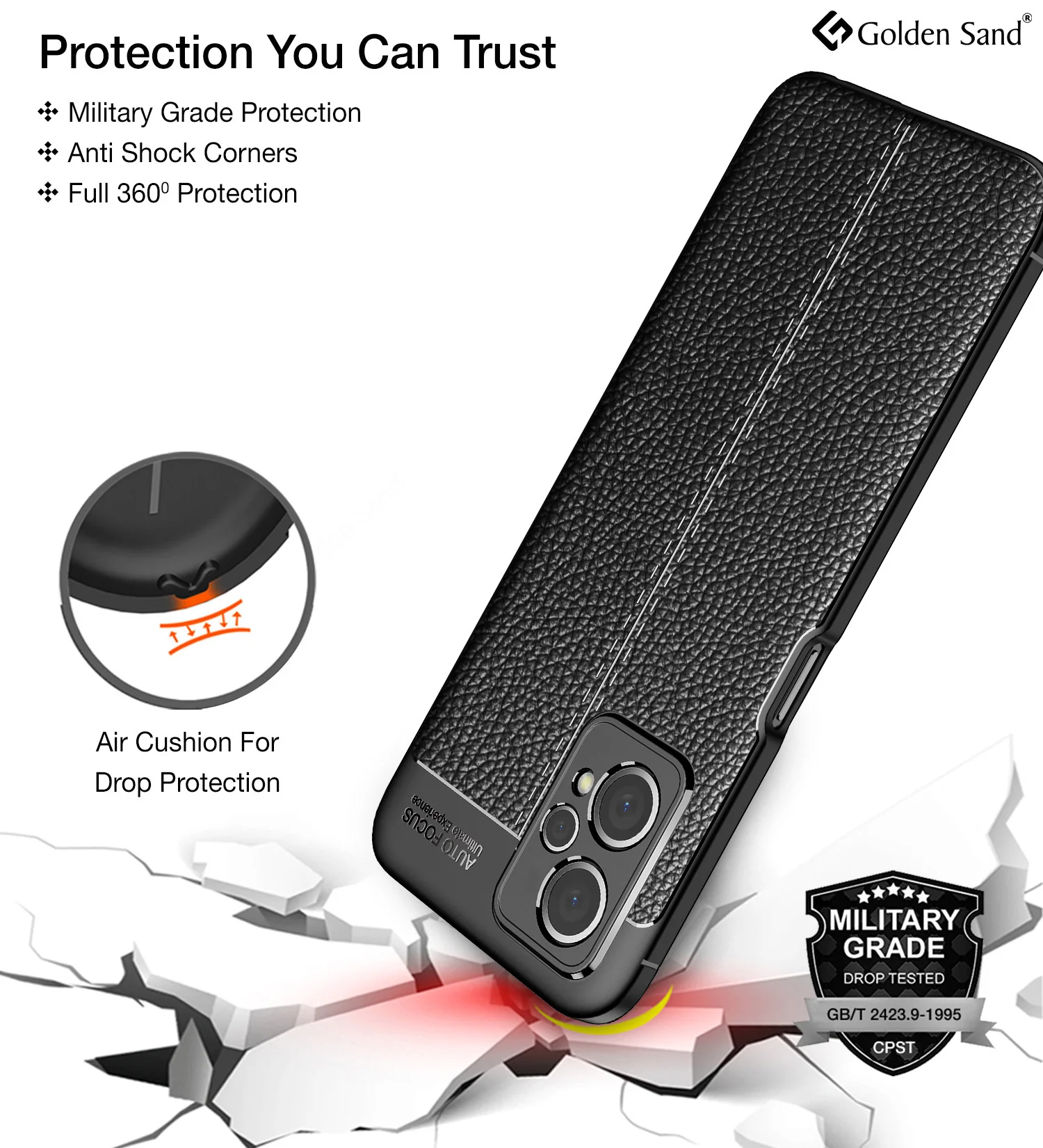 OnePlus Nord CE 2 Lite 5G (6.59 inch) Back Cover | Vegan Leather Series, Black - Image 4