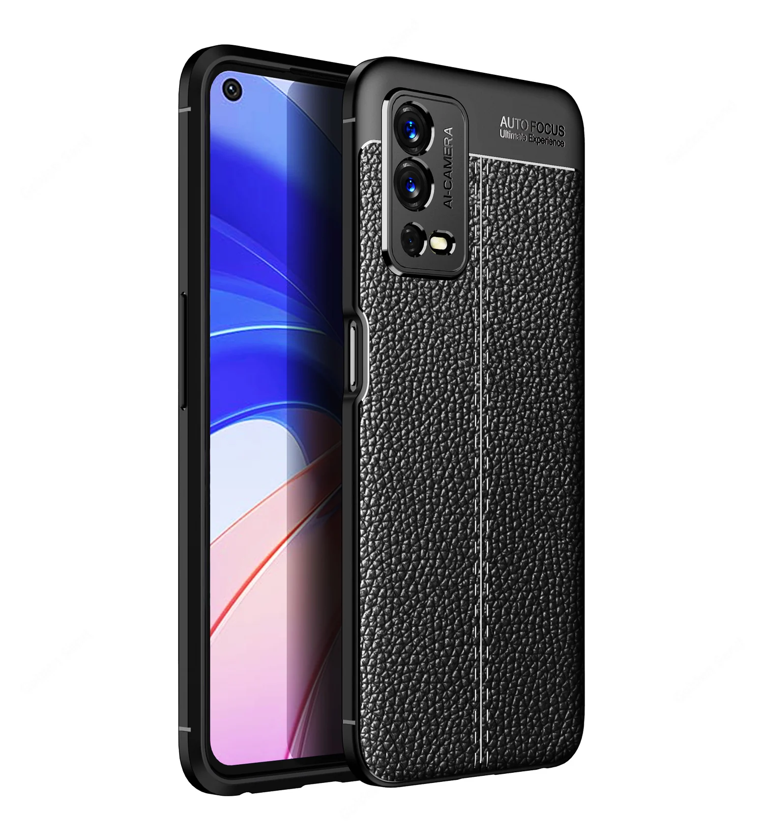 Oppo A55 (6.51 inch) Back Cover | Vegan Leather Series, Black