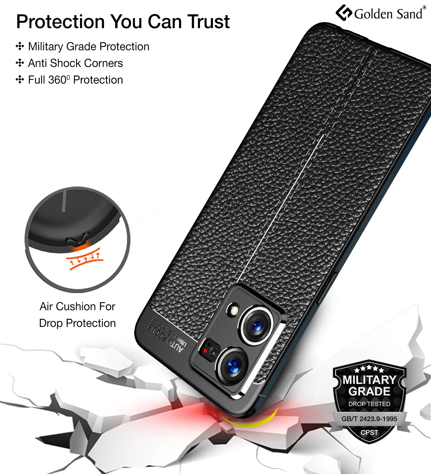 Oppo F21s Pro 4G, Oppo F21 Pro 4G (6.43 inch) Back Cover | Vegan Leather Series, Black - Image 4