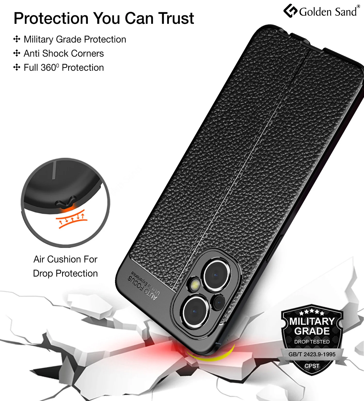Oppo F21s Pro 5G, Oppo F21 Pro 5G (6.43 inch) Back Cover | Vegan Leather Series, Black - Image 4