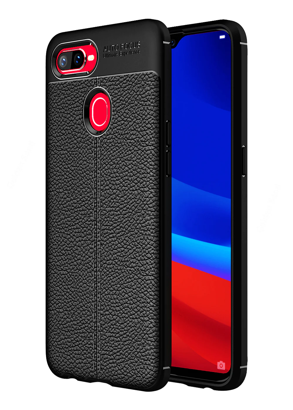 Oppo F9 Pro (6.3 inch) Back Cover | Vegan Leather Series, Black