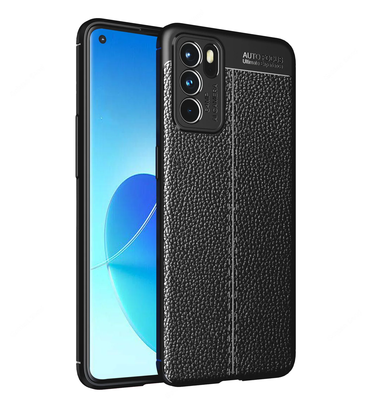 Oppo Reno6 5G [Not for Reno 6 Pro 5G] (6.43 inch) Back Cover | Vegan Leather Series, Black