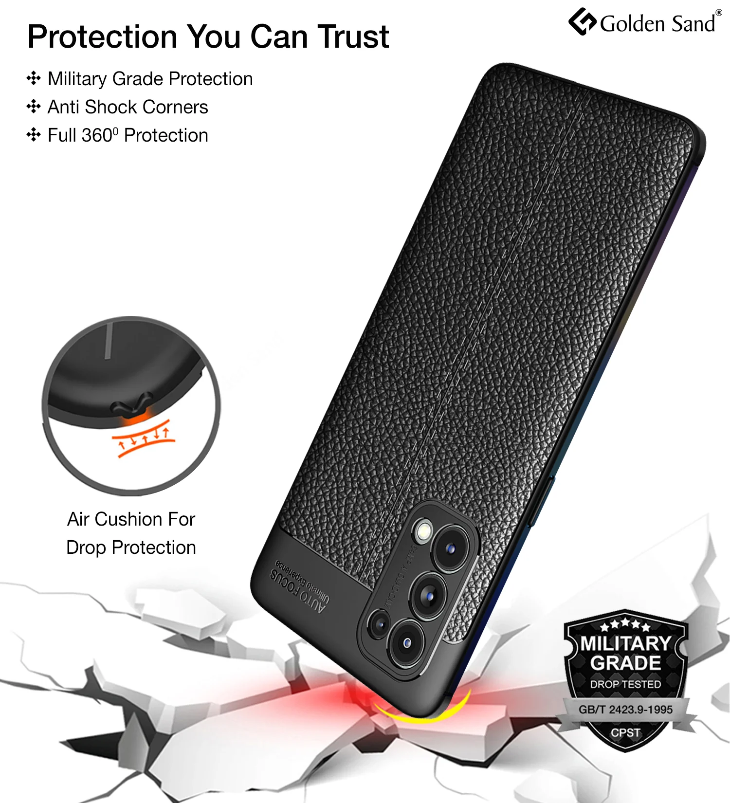 Oppo Reno 5 Pro 5G (6.55 inch) Back Cover | Vegan Leather Series, Starry Black - Image 4