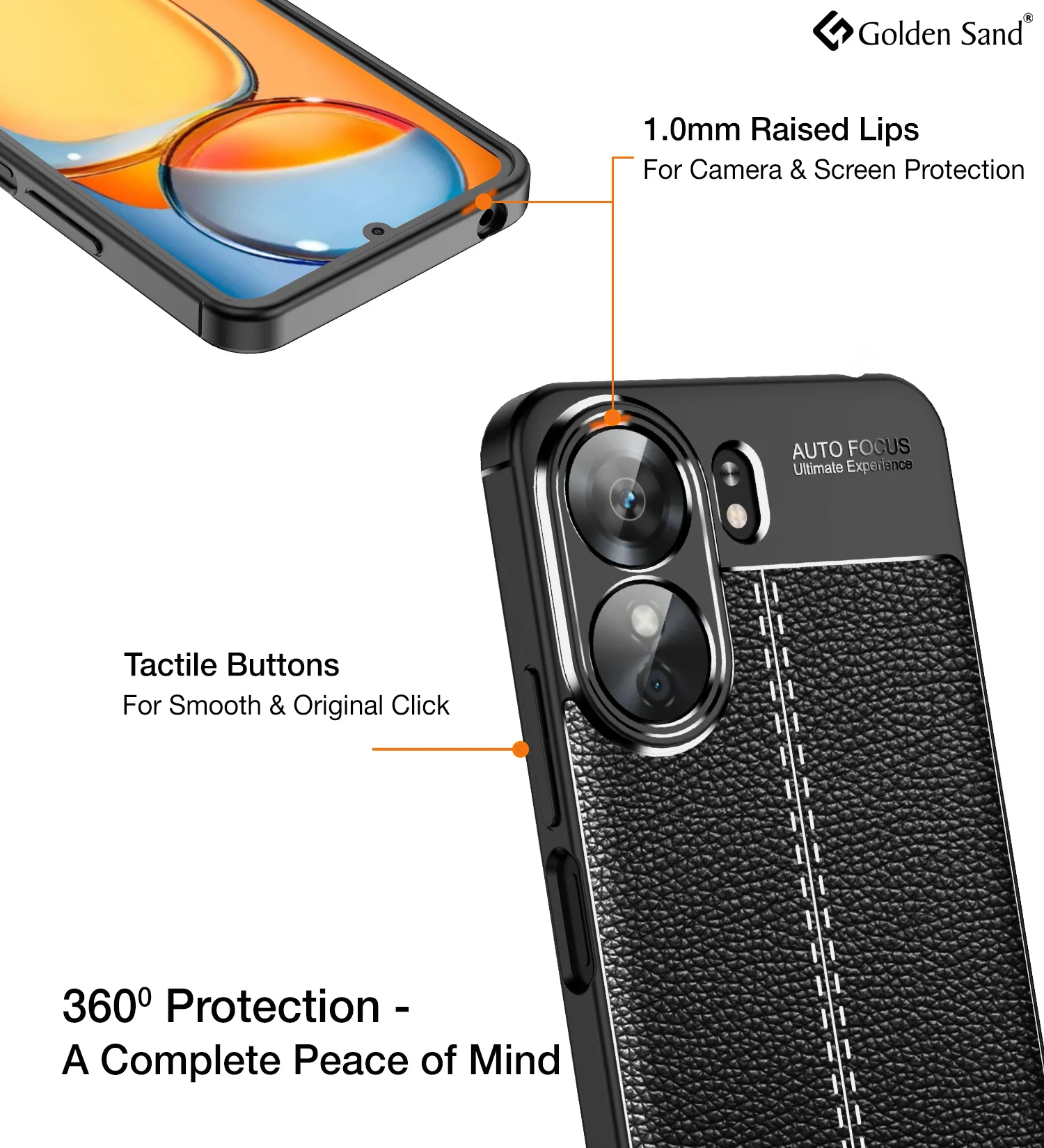 Redmi 13C 4G/ 5G, Poco M6 5G, Poco C65 4G (6.74 inch) Back Cover | Vegan Leather Series, Black - Image 4