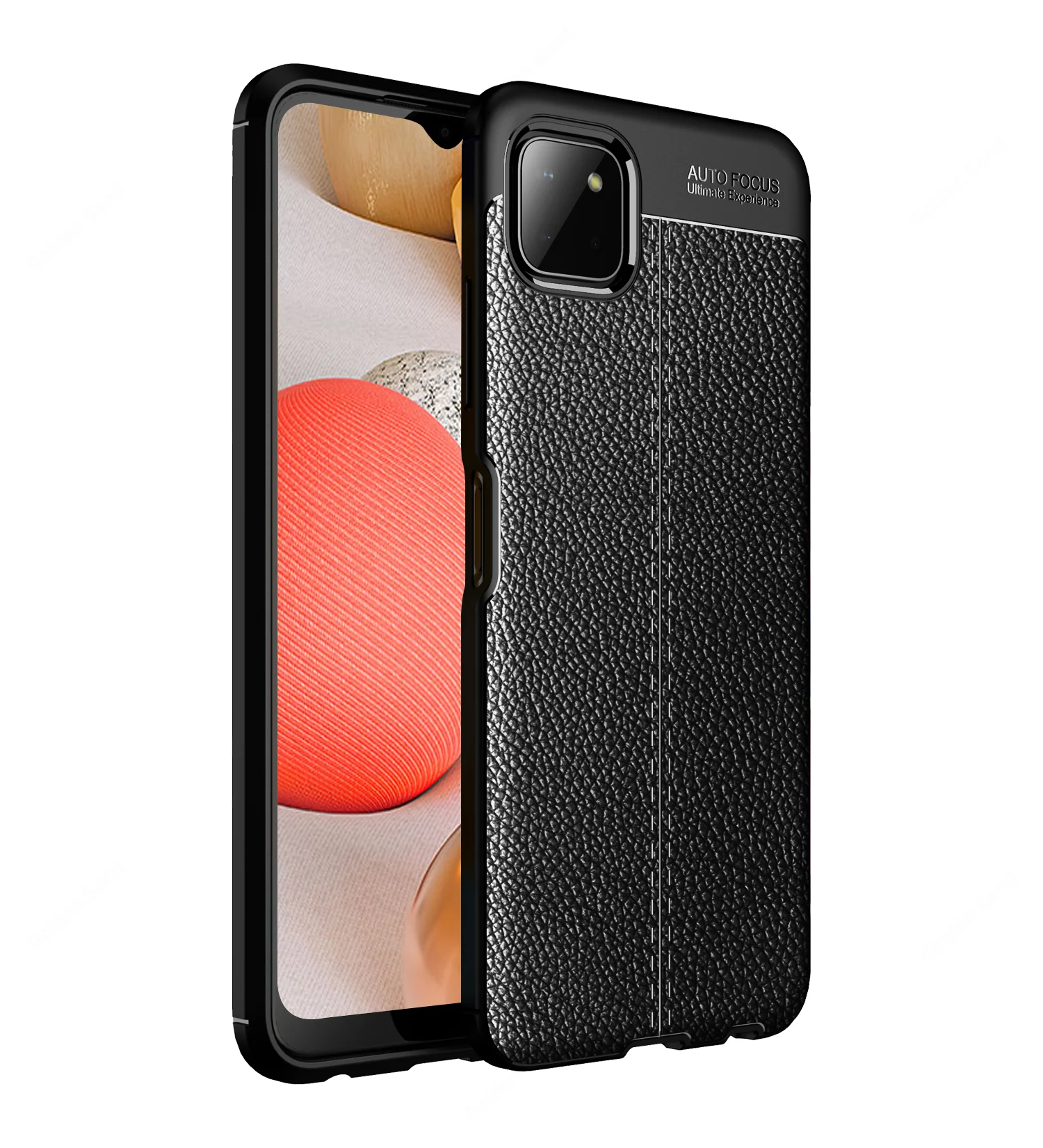 Samsung Galaxy A22 5G, Samsung Galaxy F42 5G (6.6 inch) Back Cover | Vegan Leather Series, Black