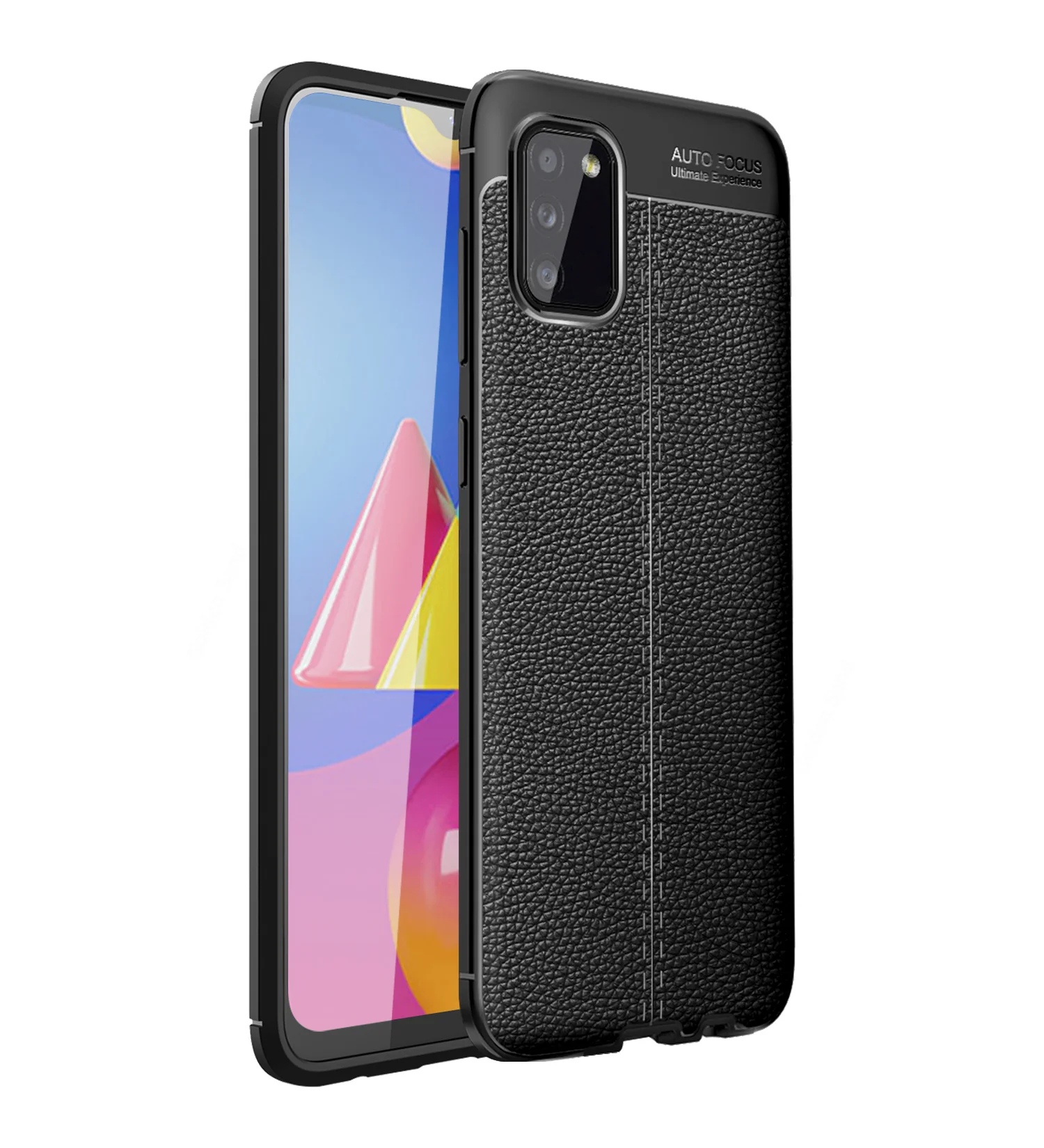 Samsung Galaxy M02s, Samsung Galaxy F02s (6.5 inch) Back Cover | Vegan Leather Series, Black