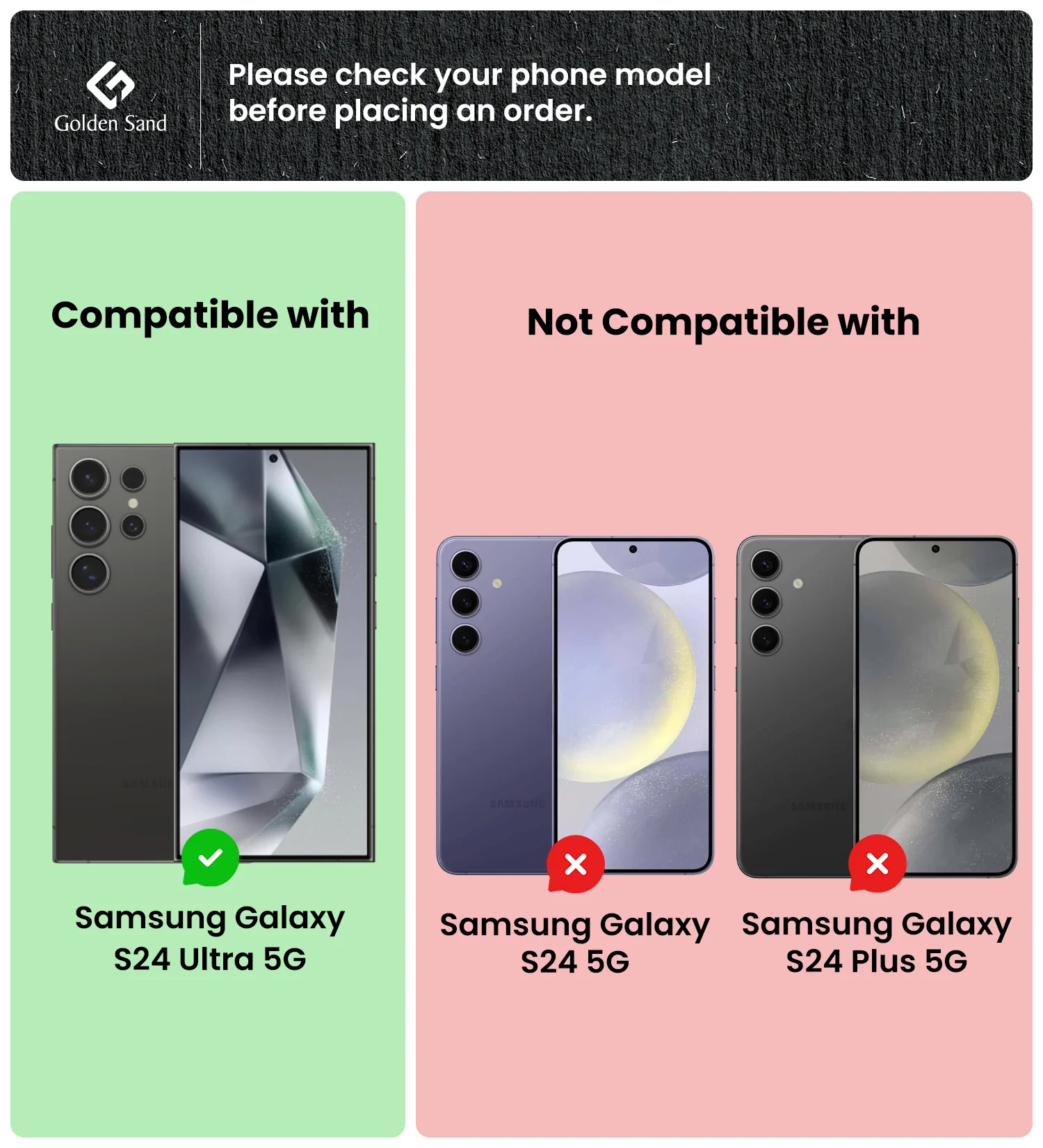 Samsung Galaxy S24 Ultra 5G (6.8 inch) Back Cover | Vegan Leather Series, Black - Image 2
