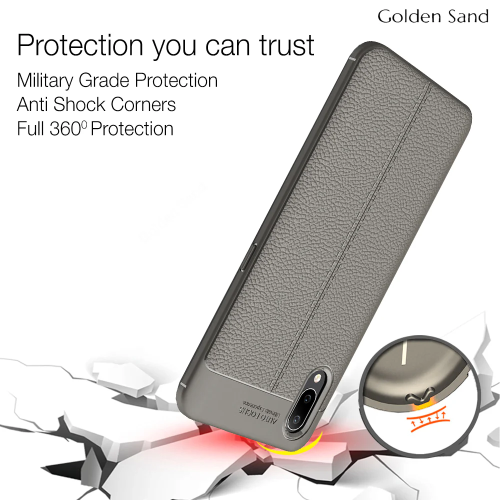 Vivo Nex (6.59 inch) Back Cover | Vegan Leather Series, Grey - Image 3