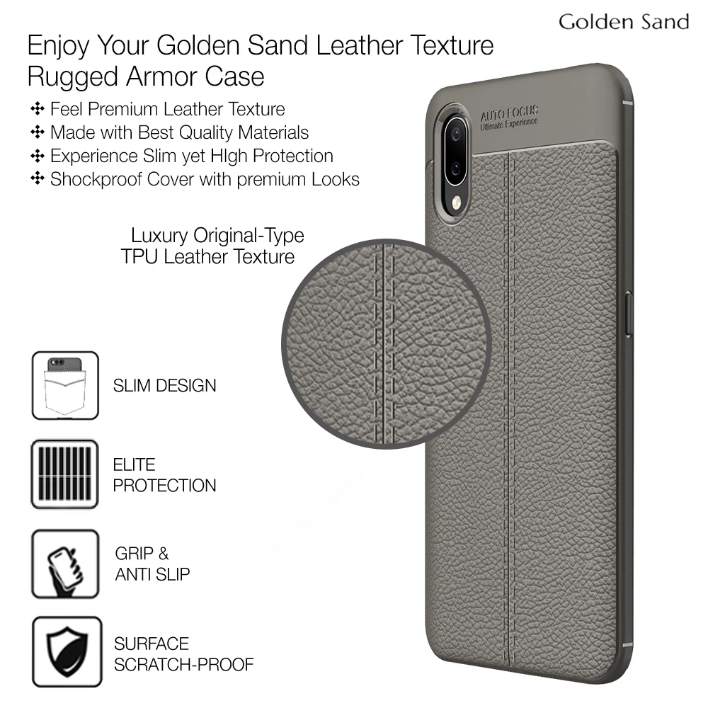 Vivo Nex (6.59 inch) Back Cover | Vegan Leather Series, Grey - Image 5