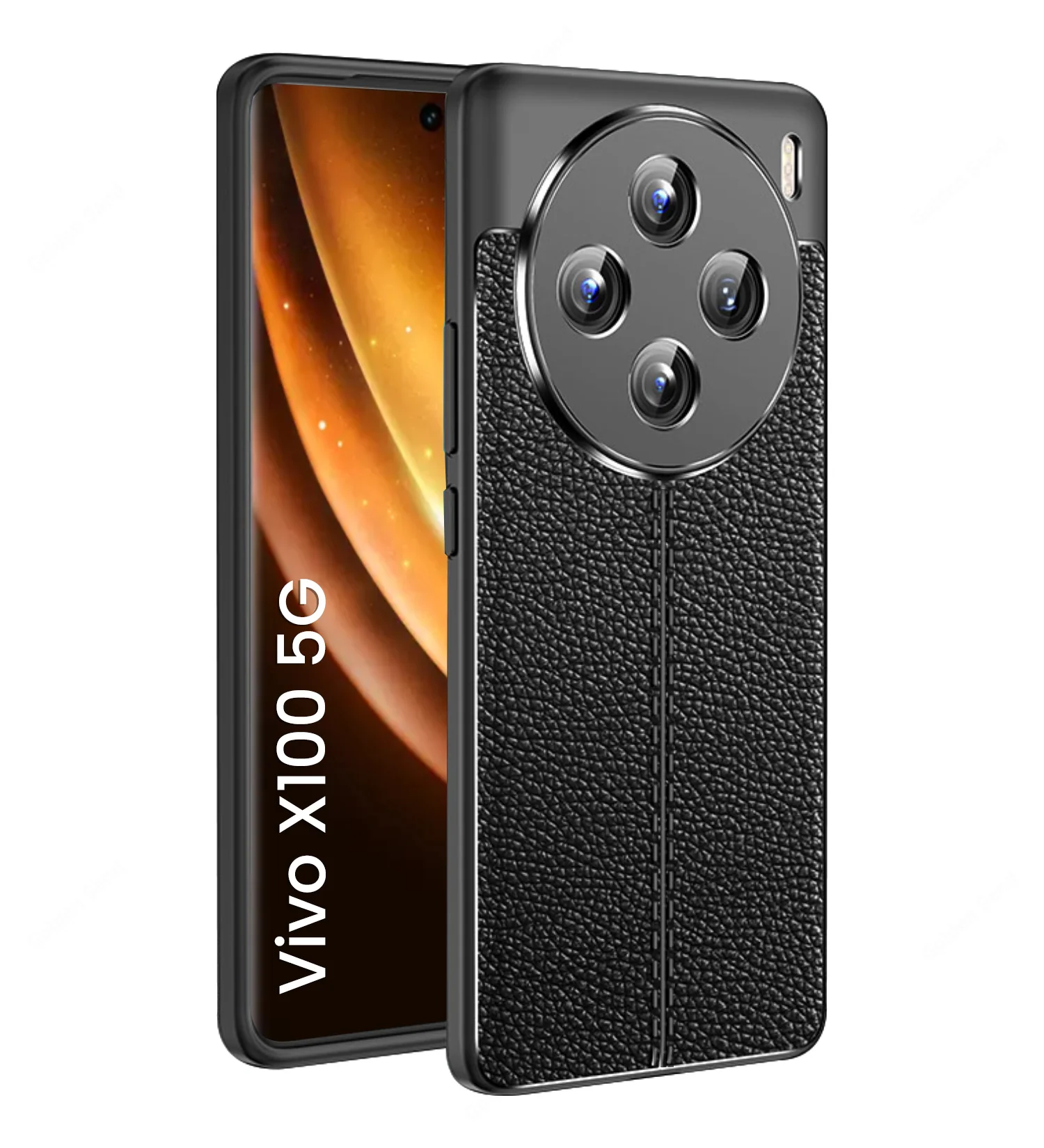 Vivo X100 5G (6.78 inch) Back Cover | Vegan Leather Series, Black