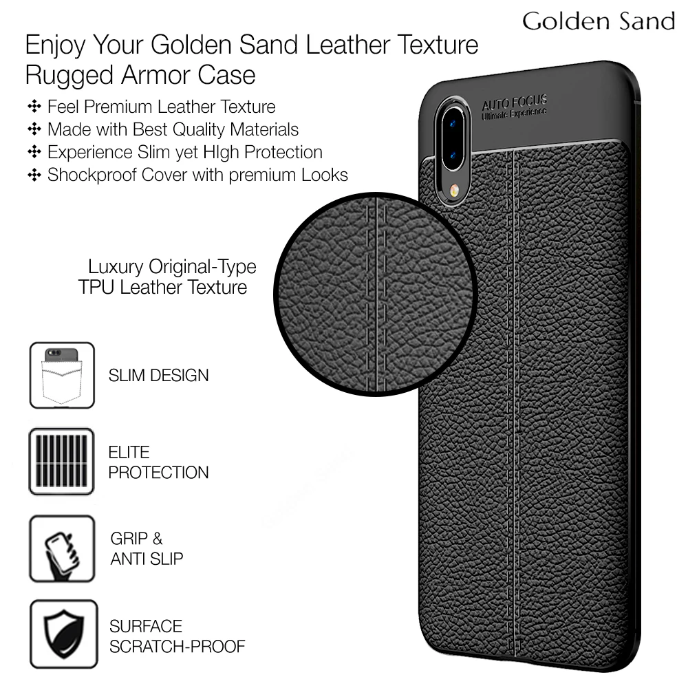 Vivo X21 (6.28 inch) Back Cover | Vegan Leather Series, Black - Image 2