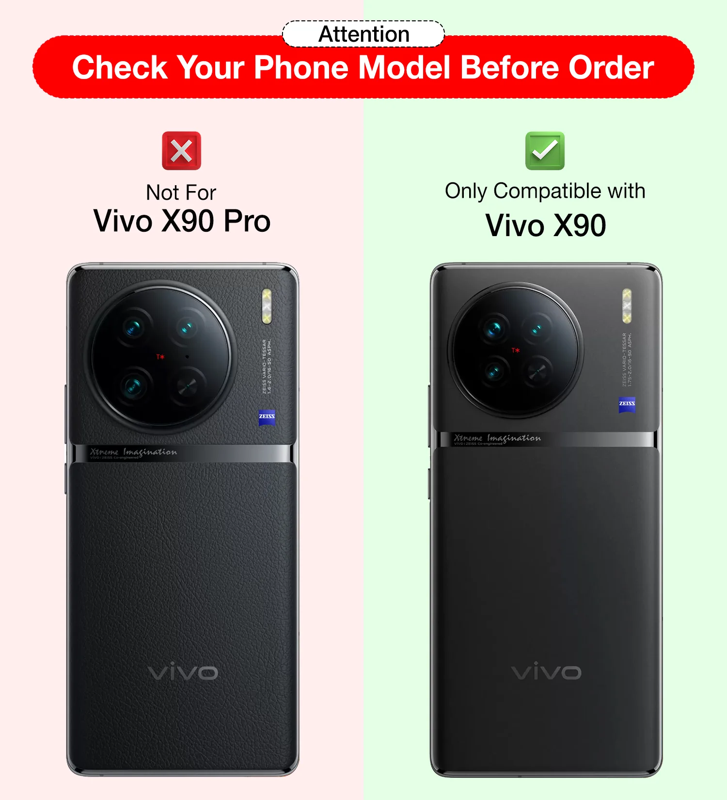 Vivo X90 5G (6.78 inch) Back Cover | Vegan Leather Series, Black - Image 2