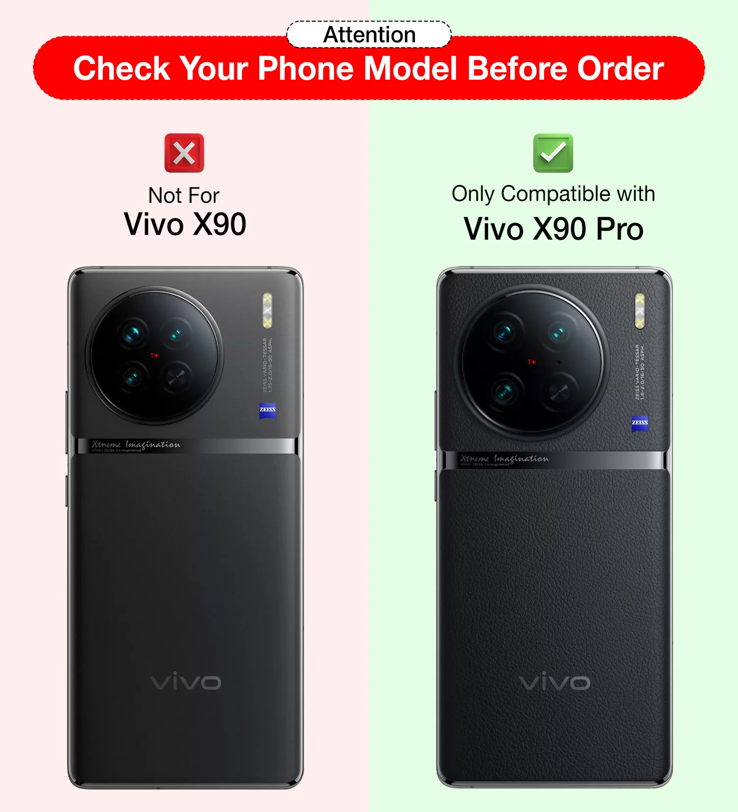 Vivo X90 Pro 5G (6.78 inch) Back Cover | Vegan Leather Series, Black - Image 2