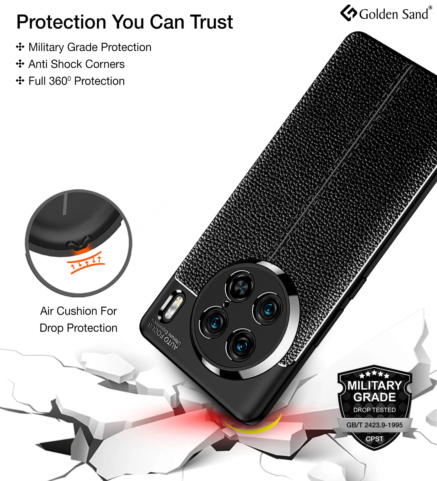 Vivo X90 Pro 5G (6.78 inch) Back Cover | Vegan Leather Series, Black - Image 5