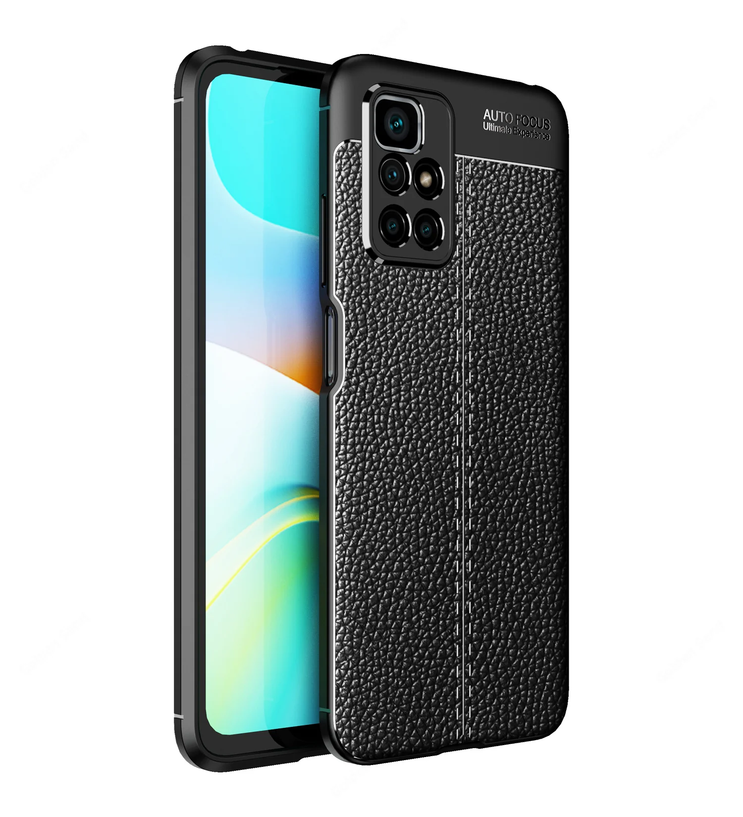 Xiaomi Redmi 10 Prime (6.5 inch) Back Cover | Vegan Leather Series, Black