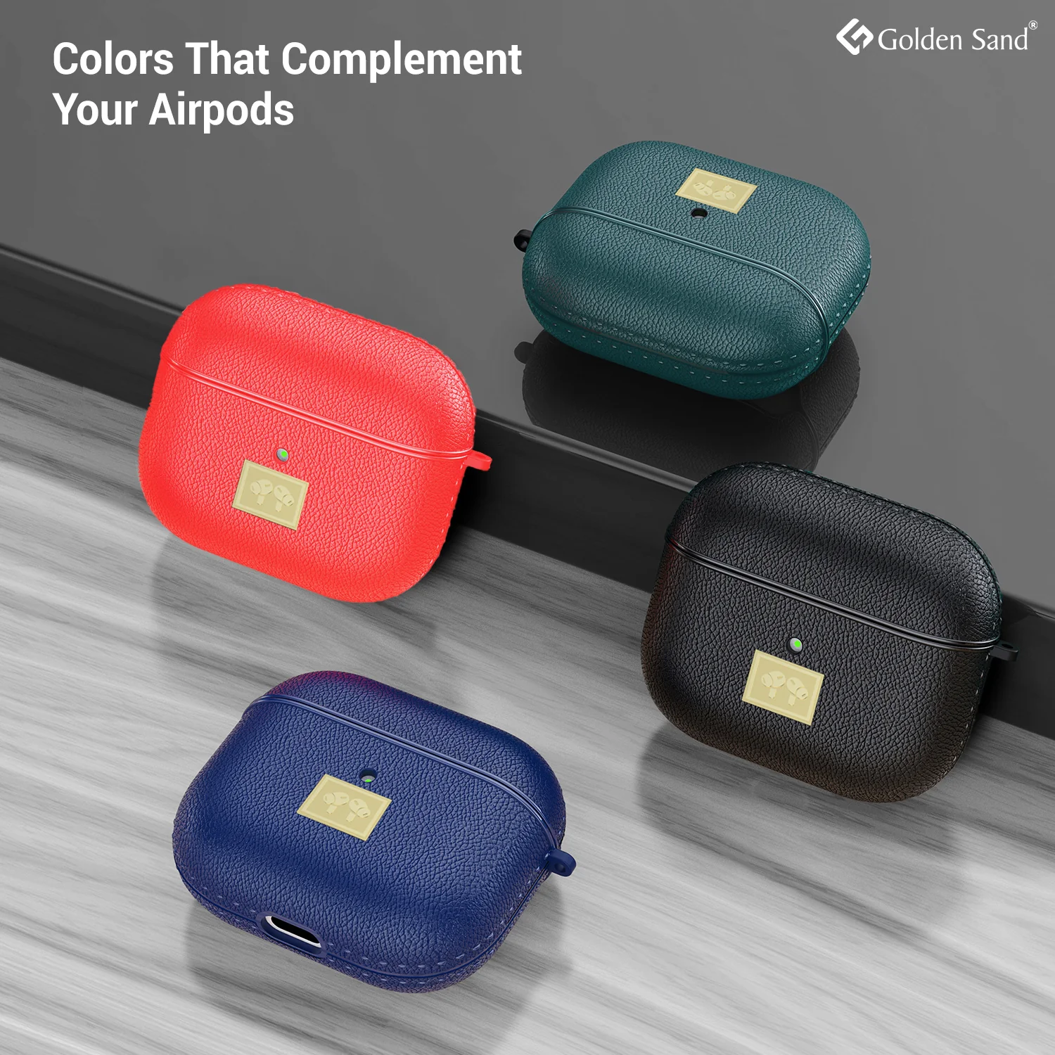 Leather Textured Rugged Armor TPU Flexible Protective Case Cover for Apple Airpods 3rd Gen (2021) - Green - Image 5