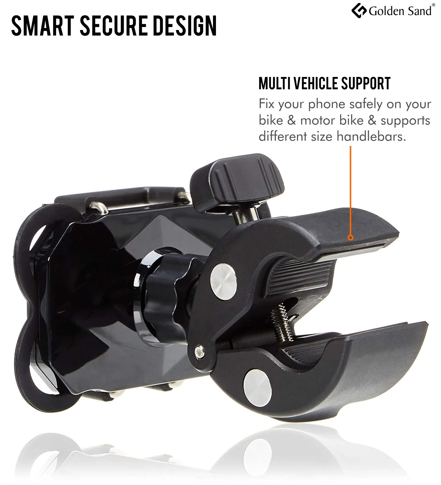 Mobile Phone Holder for Cycle, Motorcycle for GPS Navigation, Google Maps, Entertainment- Waterproof, Durable,Premium Quality PC and Silicone Materials , Black - Image 3
