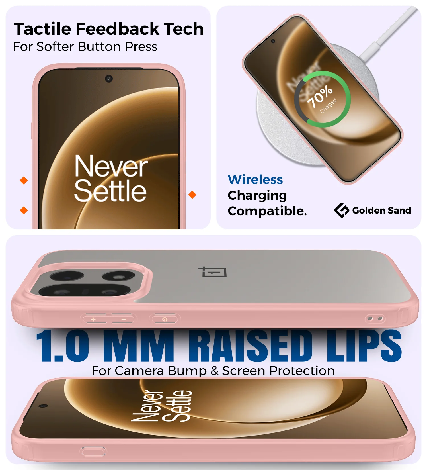 OnePlus 15 5G (6.78 inch) Back Cover | Rugged Frosted Series, Ultra Pink - Image 3