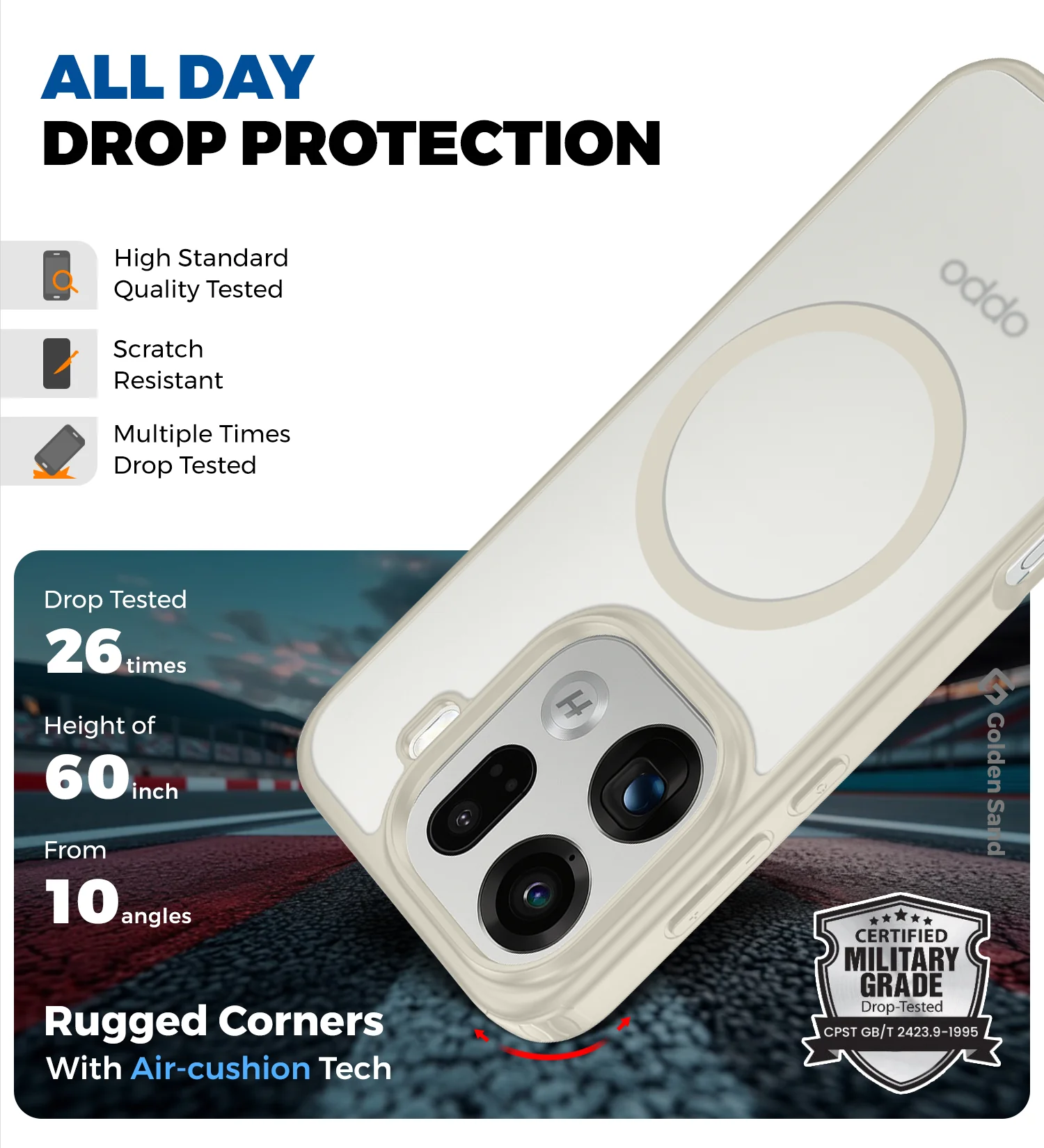 Oppo Find X9 Pro 5G (6.78 inch) Back Cover | Rugged Frosted MagSnap Series, Ivory - Image 4