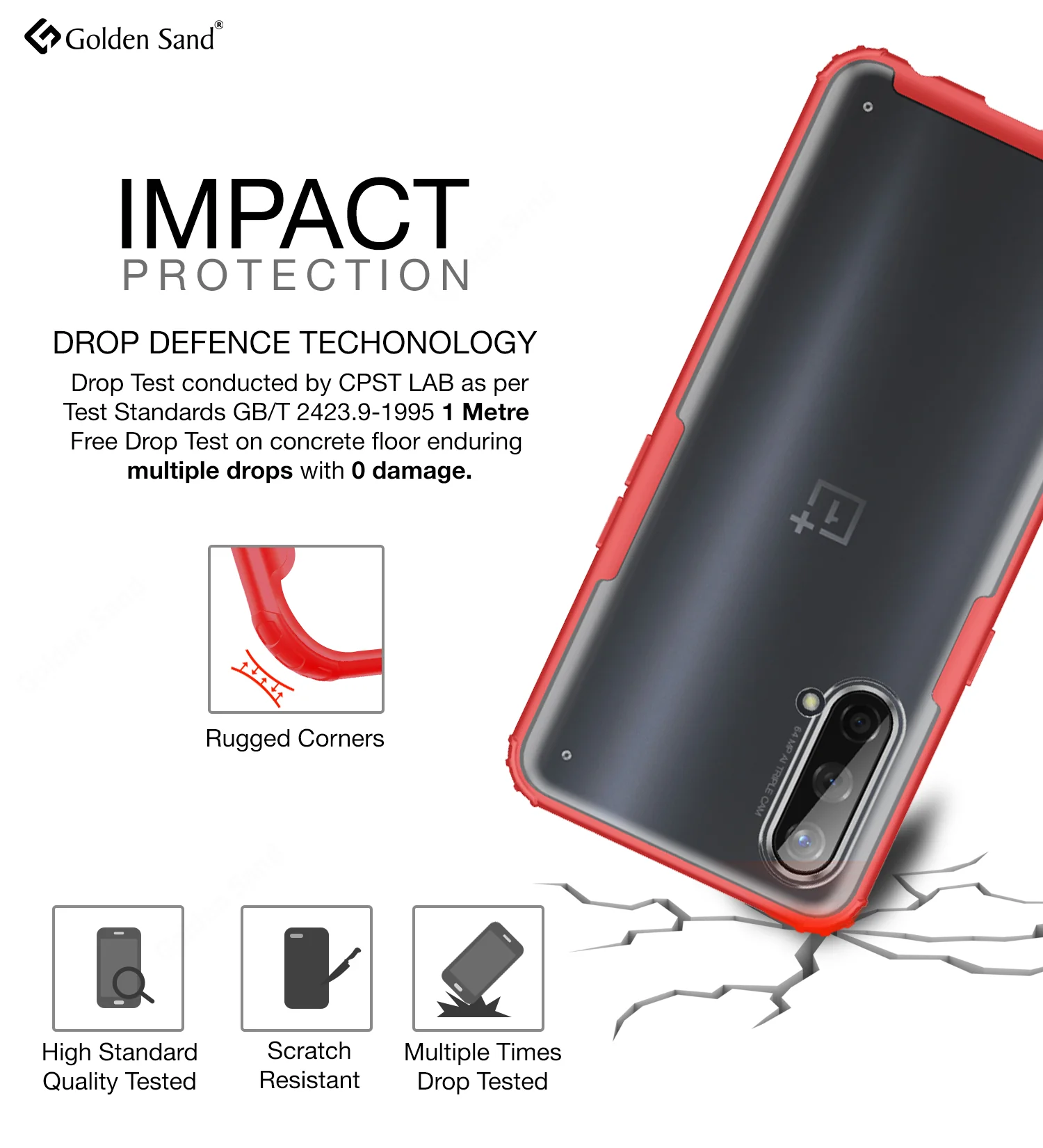 OnePlus Nord CE 5G (6.43 inch) Back Cover | Rugged Frosted Series, Red - Image 3