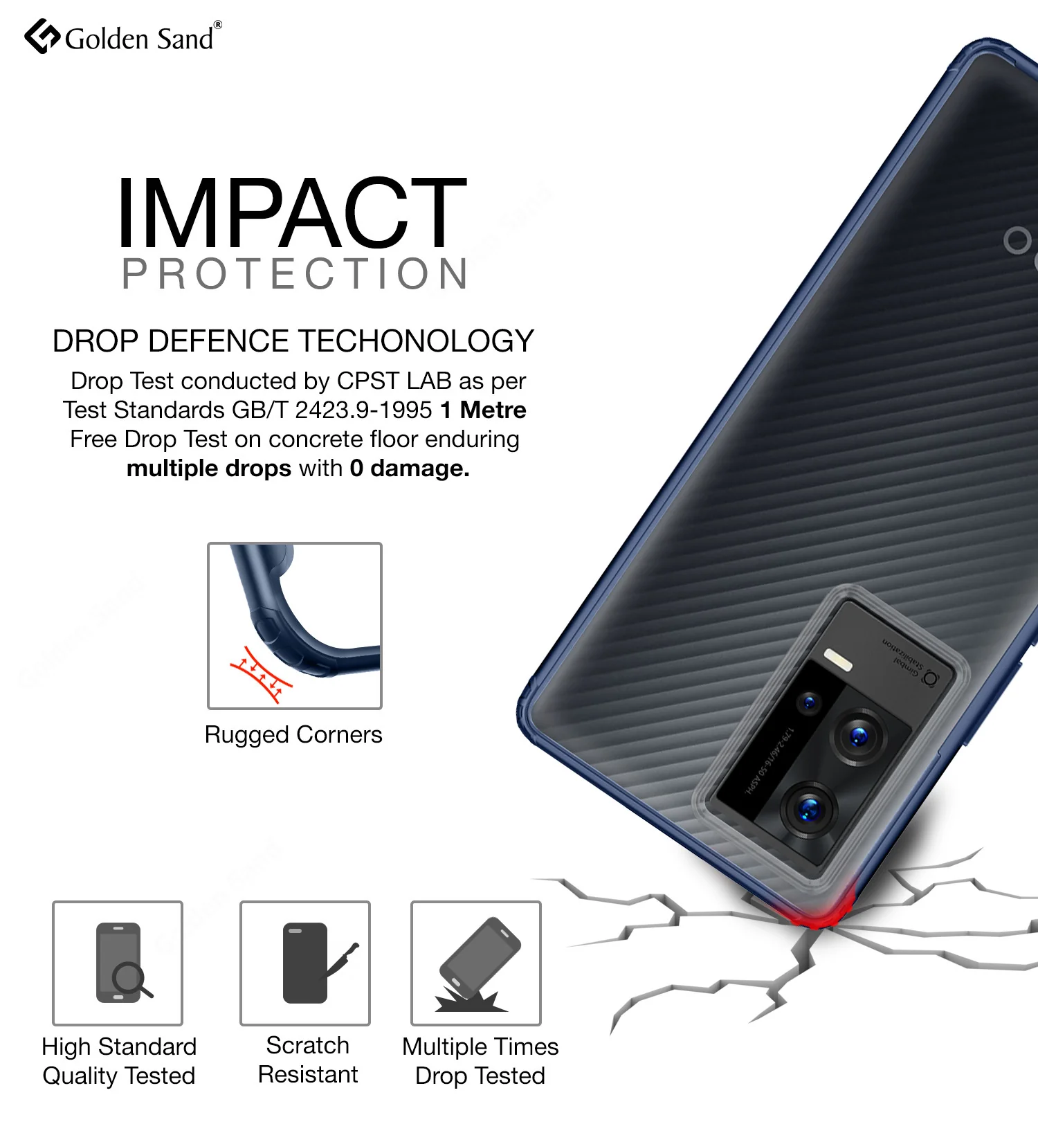 iQOO 9 5G (6.56 inch) Back Cover | Rugged Frosted Series, Blue - Image 3