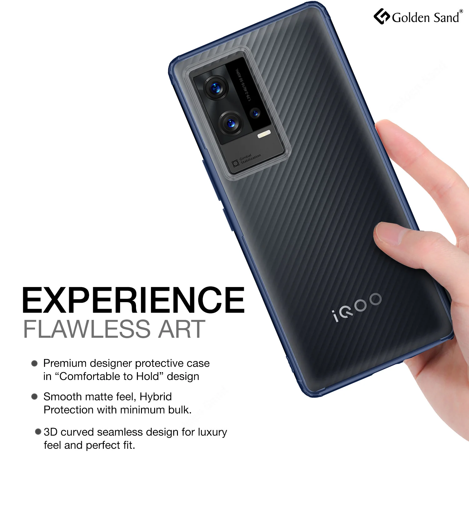 iQOO 9 5G (6.56 inch) Back Cover | Rugged Frosted Series, Blue - Image 4