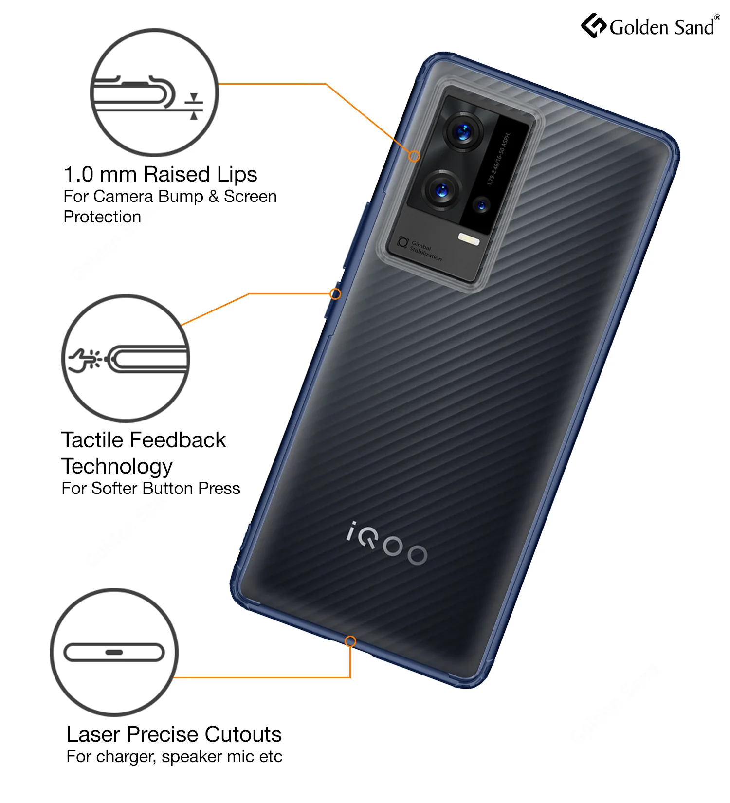 iQOO 9 5G (6.56 inch) Back Cover | Rugged Frosted Series, Blue - Image 5