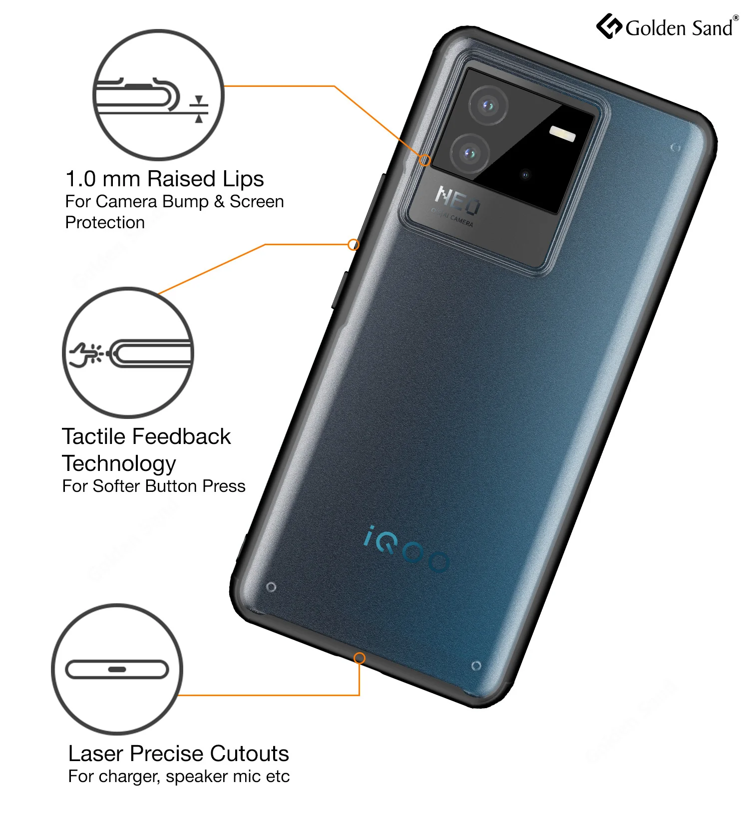 iQOO Neo 6 5G (6.62 inch) Back Cover | Rugged Frosted Series, Black - Image 5