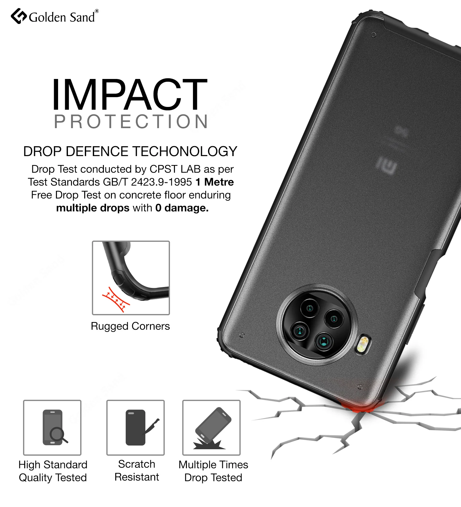 Mi 10i 5G (6.67 inch) Back Cover | Rugged Frosted Series, Black - Image 3