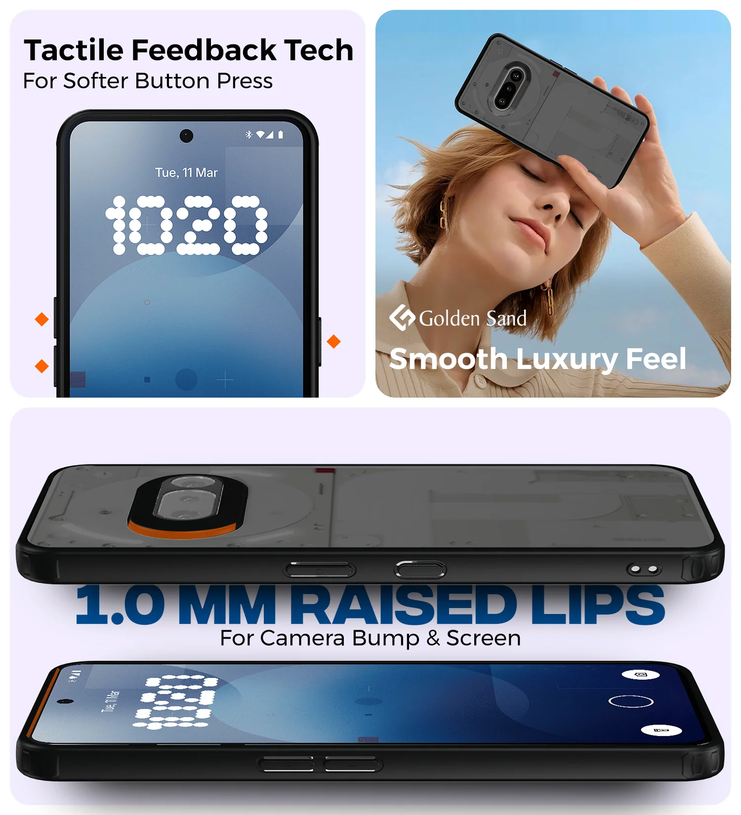 Nothing Phone (3a) 5G (6.77 inch) Back Cover | Rugged Frosted Series, Black - Image 3