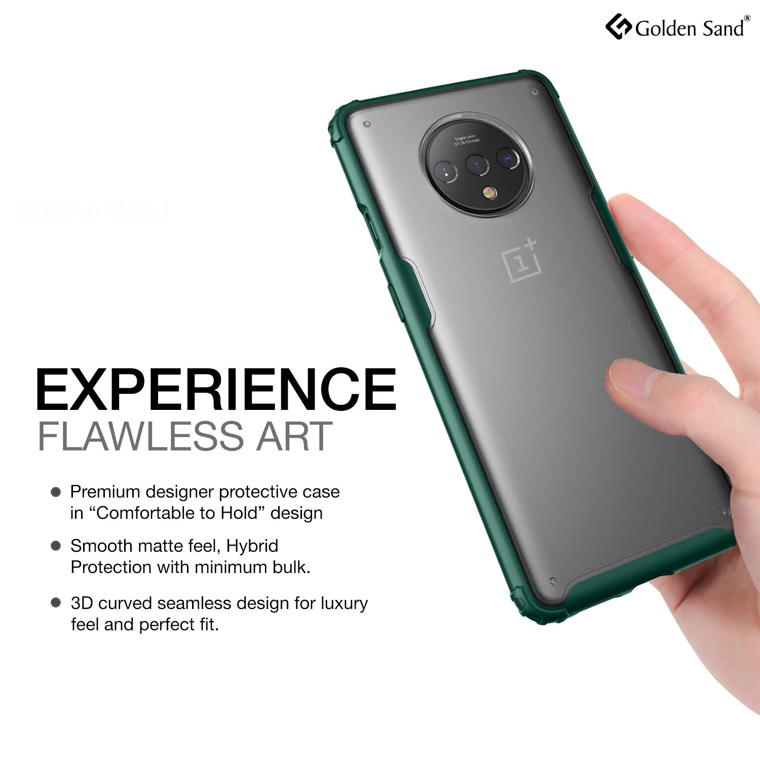 OnePlus 7T (6.55 inch) Back Cover | Rugged Frosted Series, Green - Image 4
